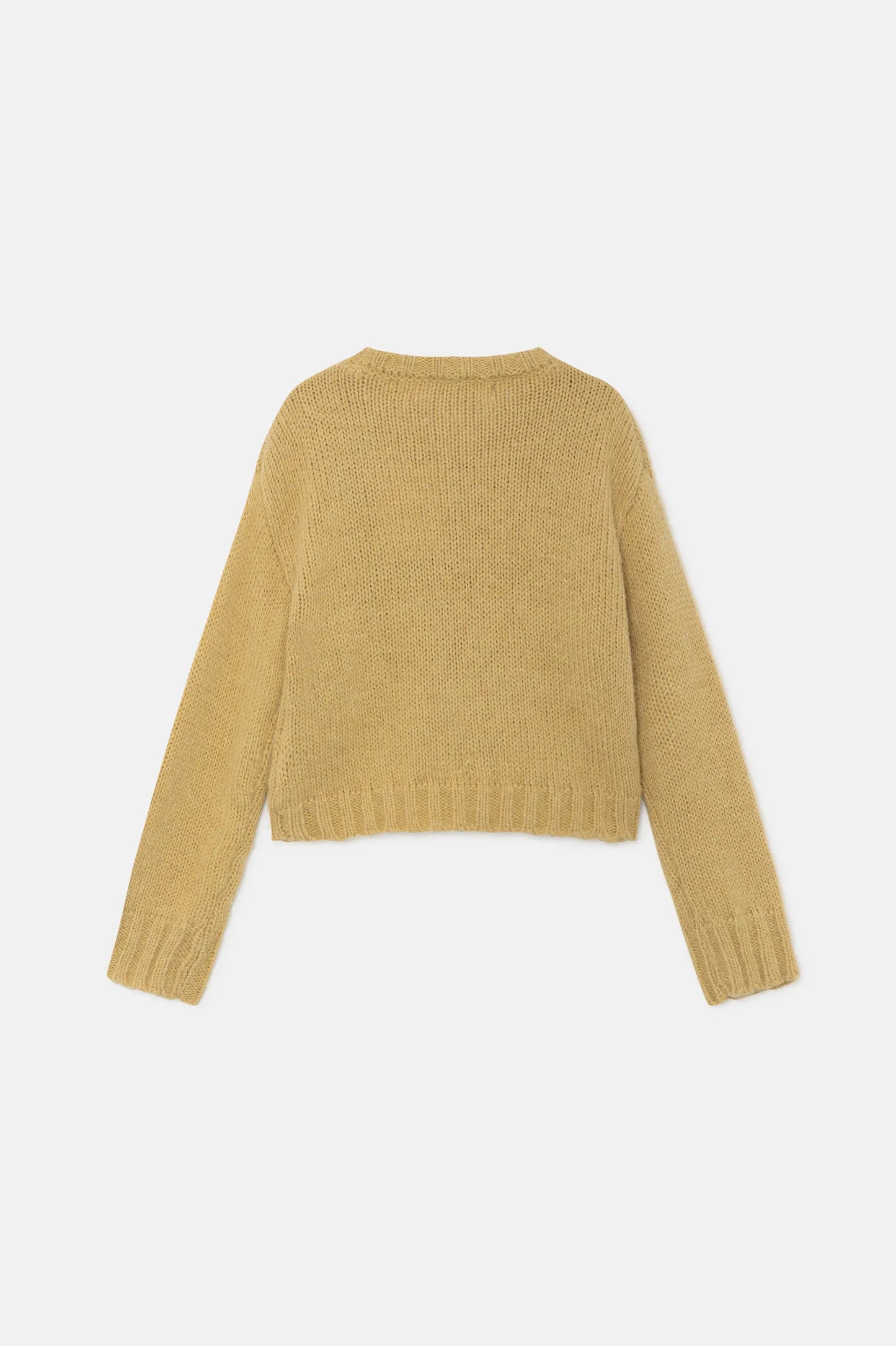 Jersey unisex crop de punto amarillo