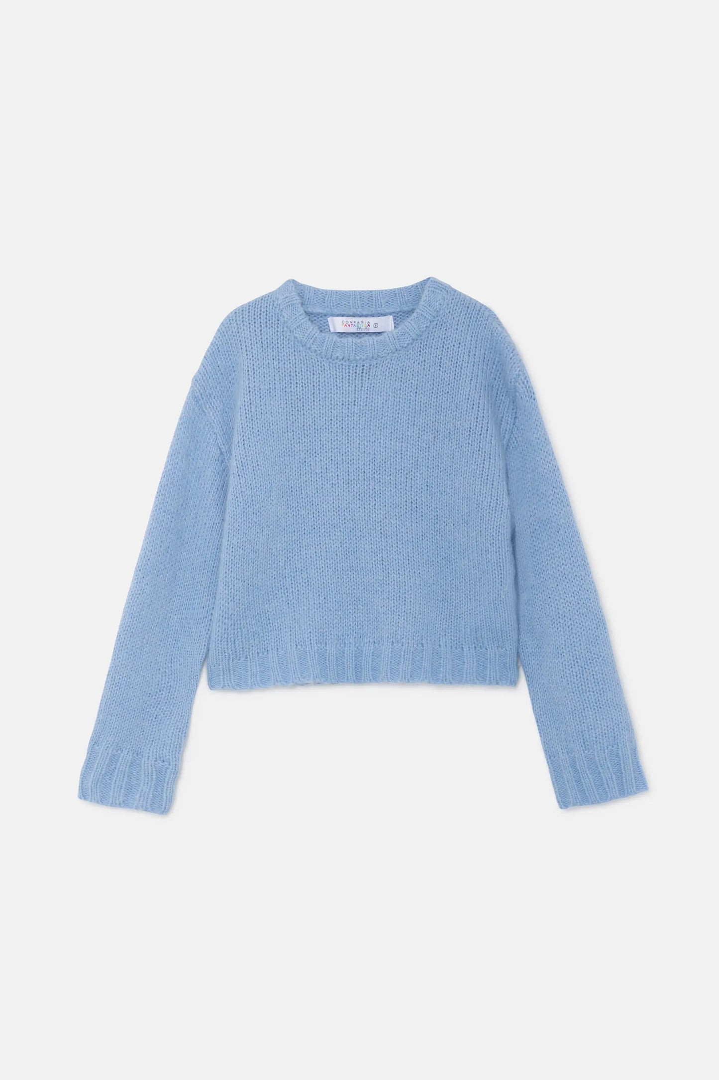 Jersey unisex crop de punto azul