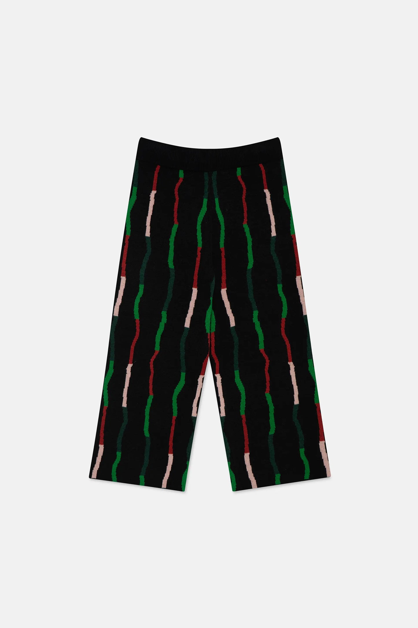 Pantaloni unisex in maglia con stampa a righe nere