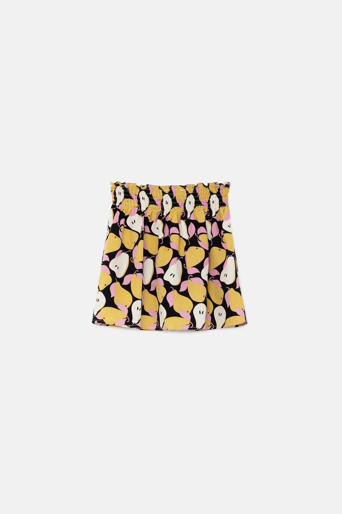Falda corta de niña con estampado de peras