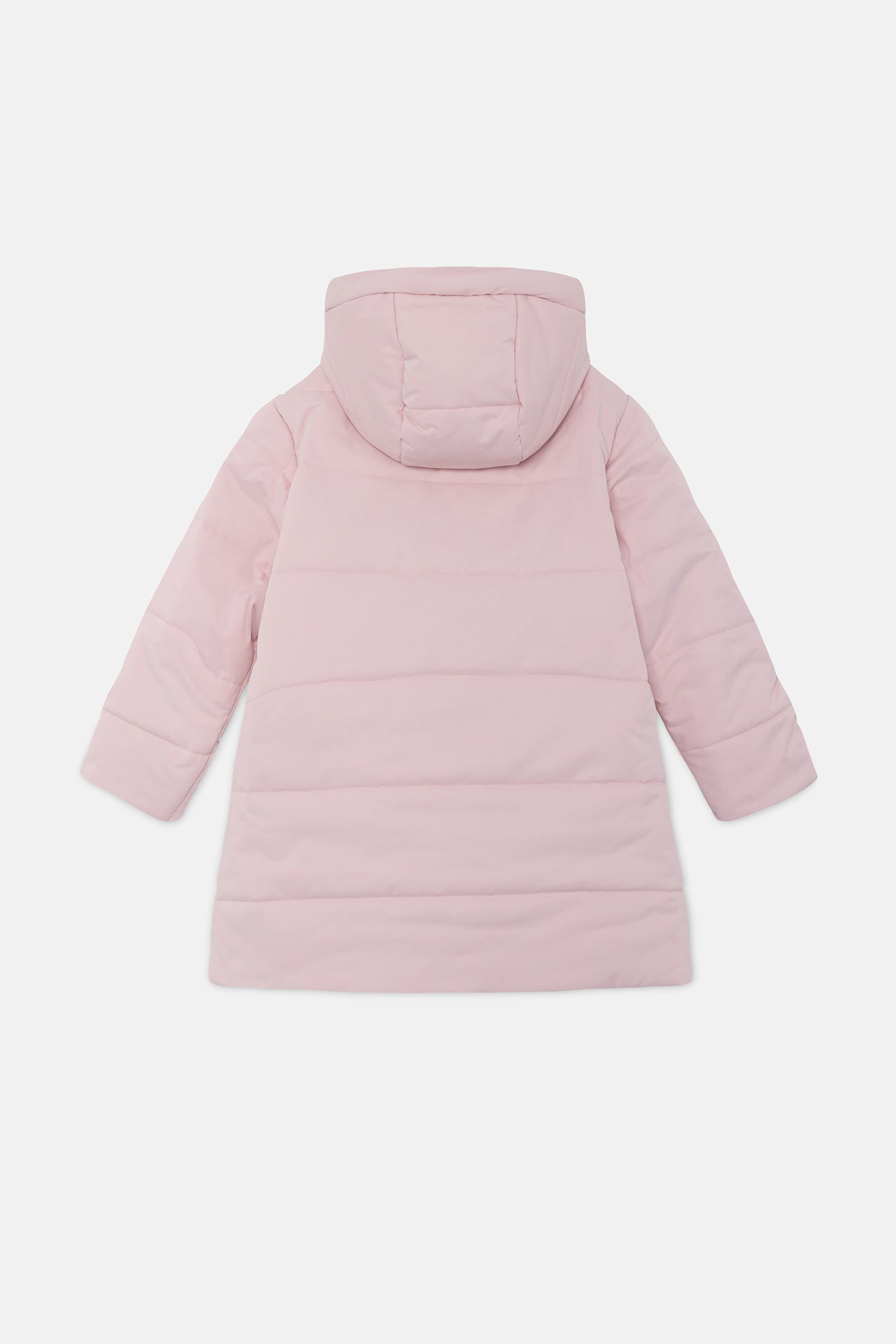 Abrigo unisex plumífero midi con capucha rosa