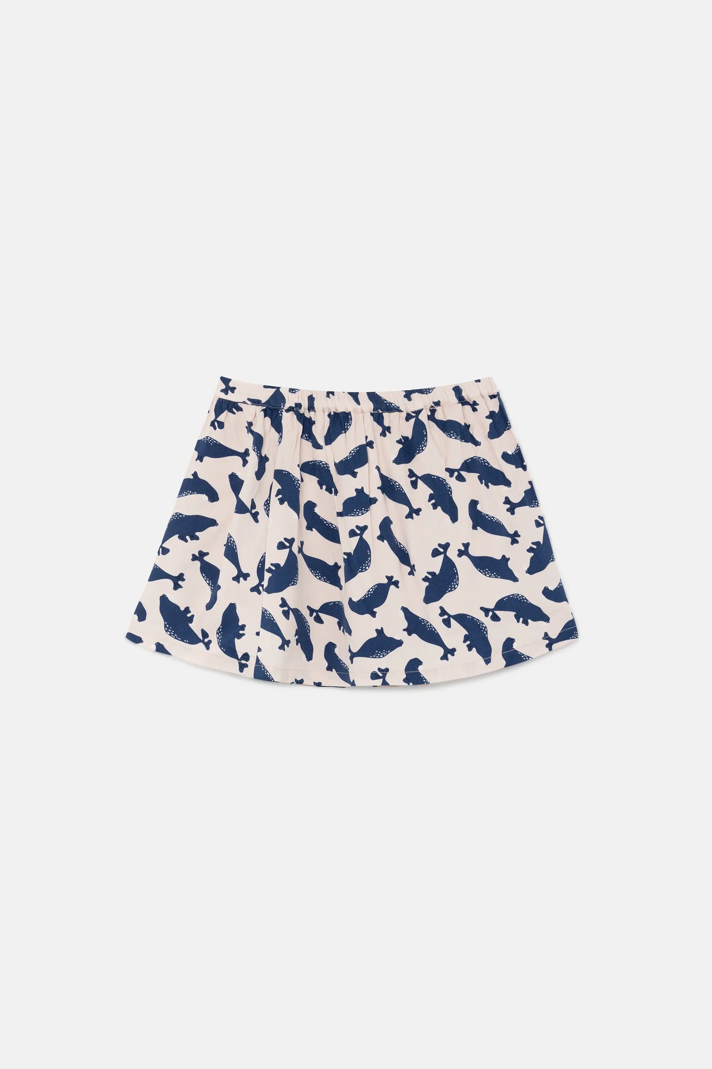 Falda corta de niña con estampado de focas