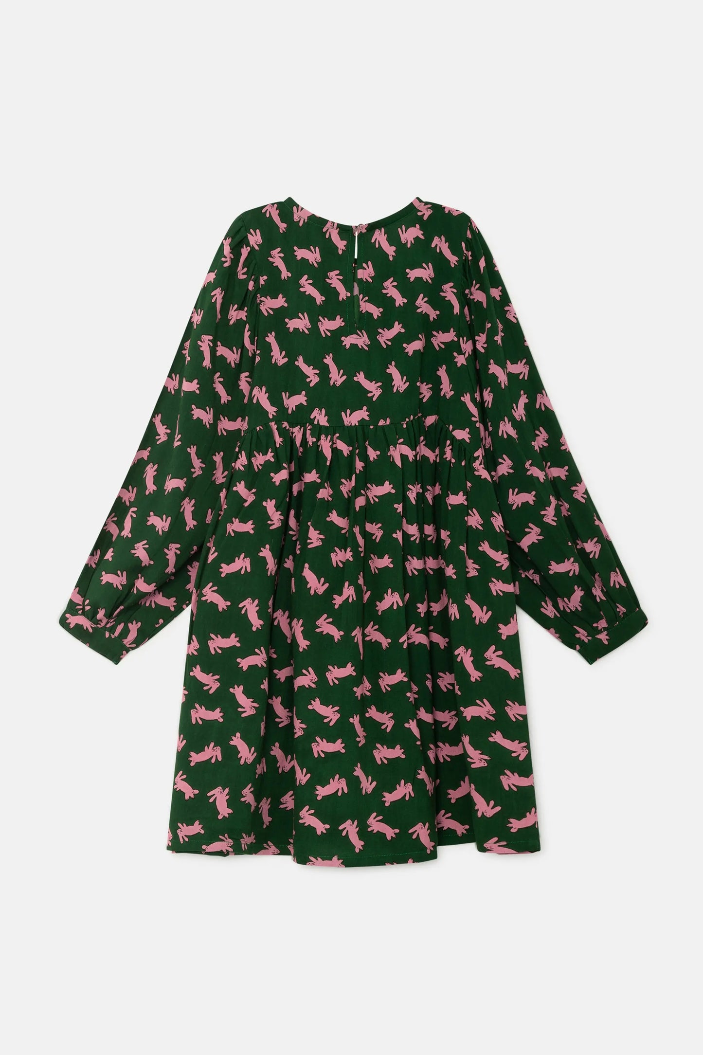 Vestido corto de niña con estampado de conejos