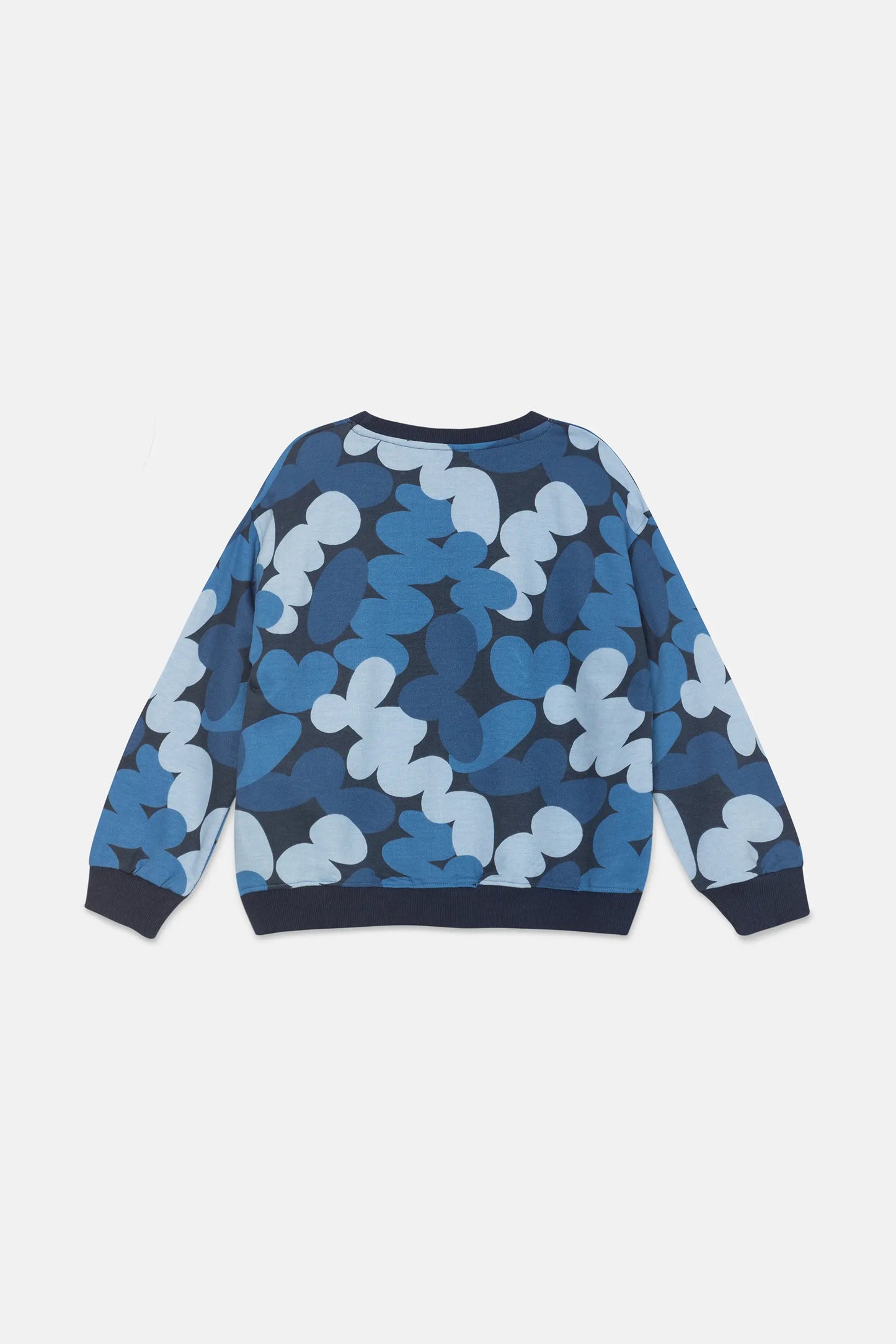 Sudadera unisex de felpa con estampado abstracto azul