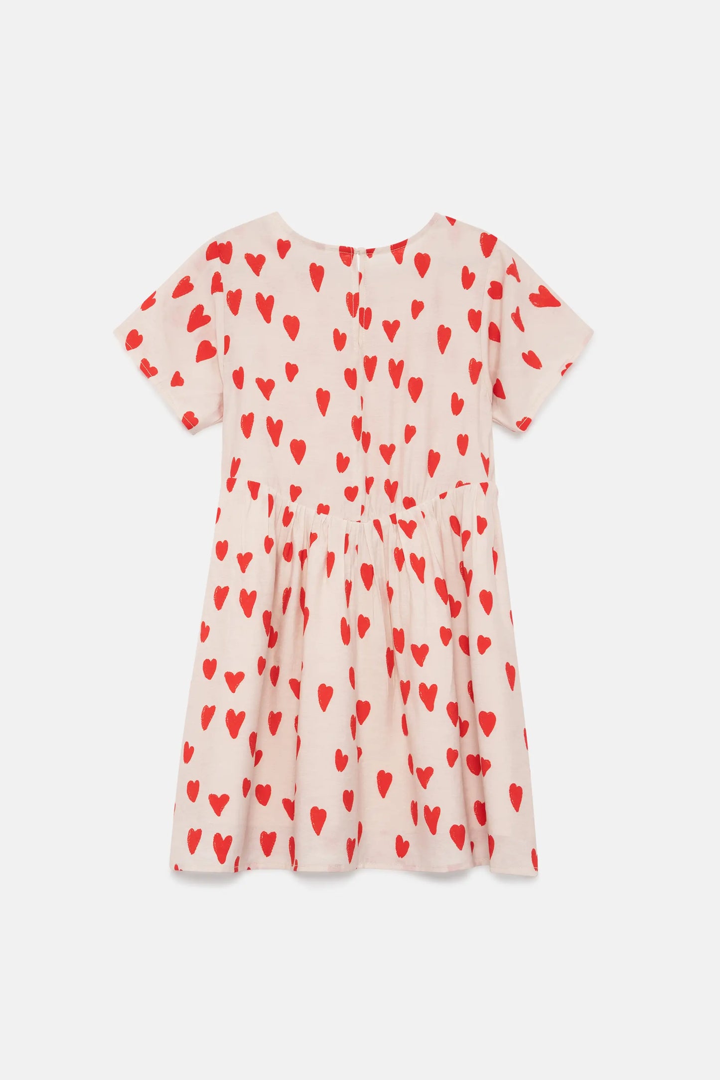 Vestido corto de niña estampado corazones