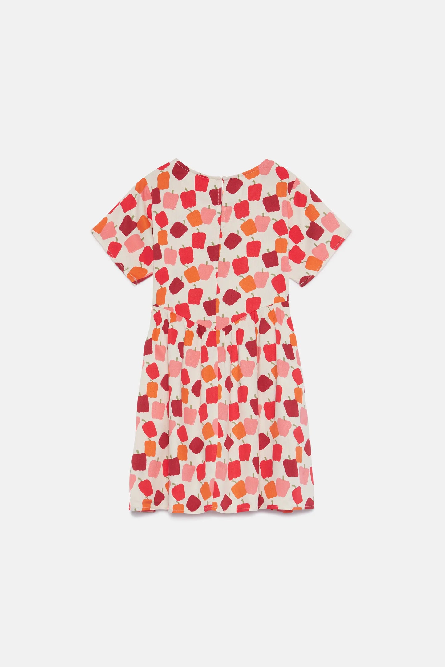 Vestido corto de niña estampado pimientos