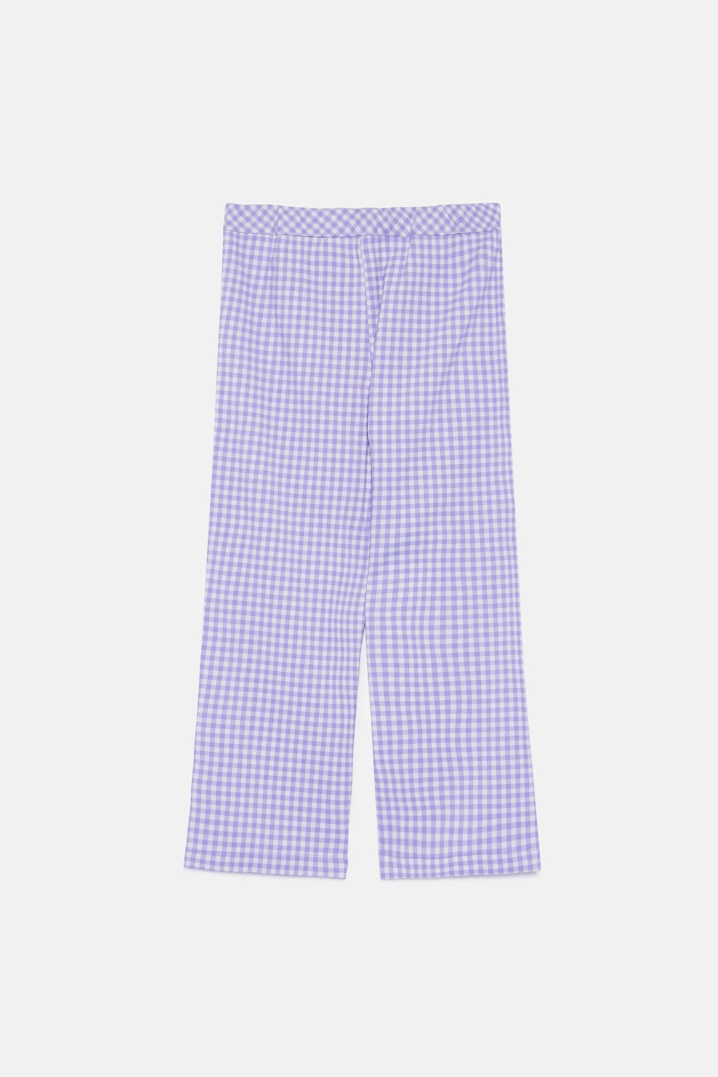 Pantaloni a quadretti lilla da bambina