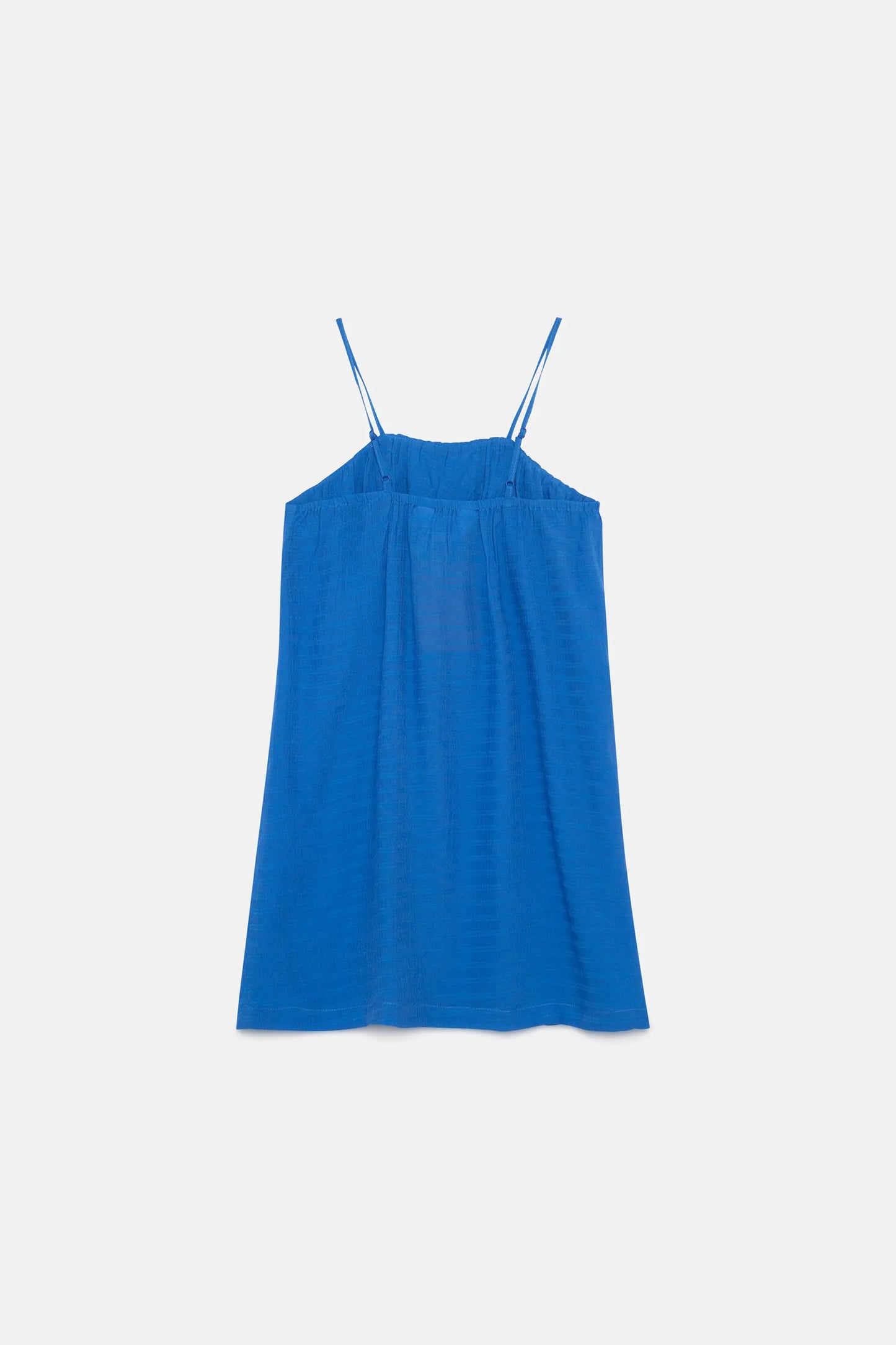 Abito corto da bambina blu con volant