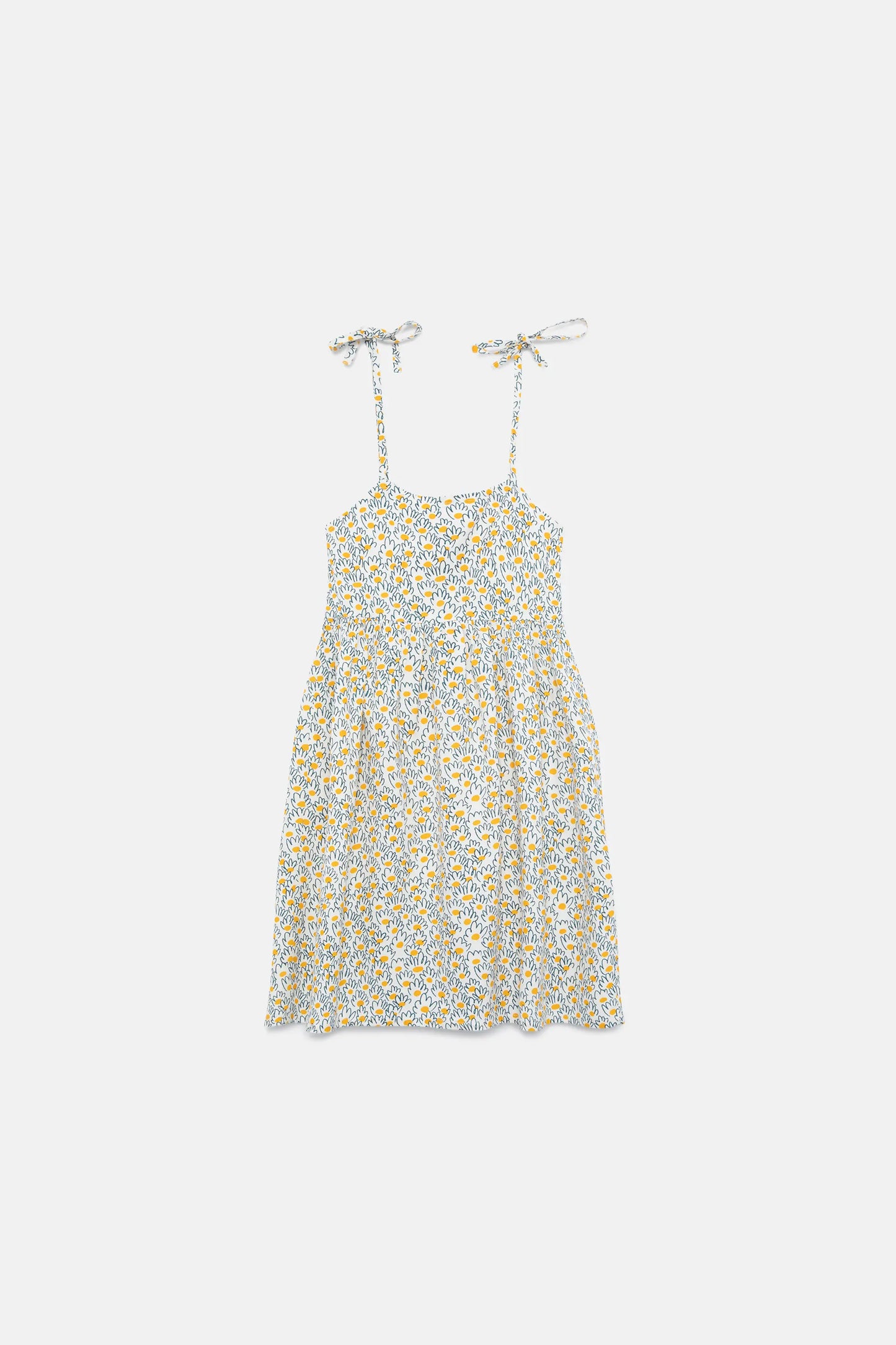 Abito corto da bambina in jacquard a fiori