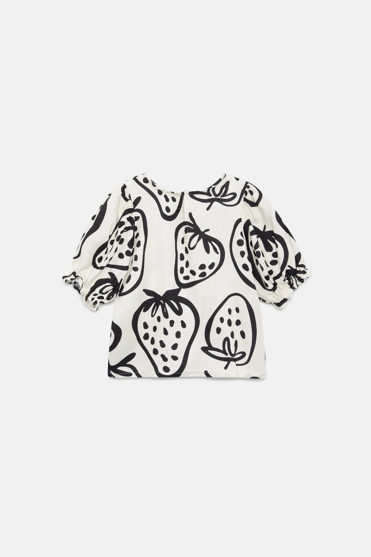 Top de niña estampado fresas blanco