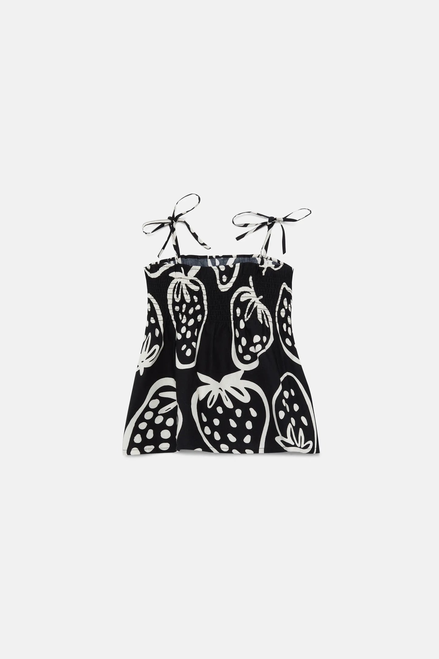 Top de niña estampado fresas negro