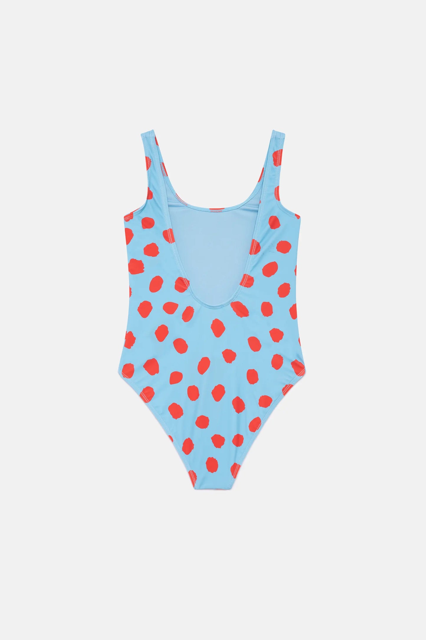 Bañador de niña de lunares azul