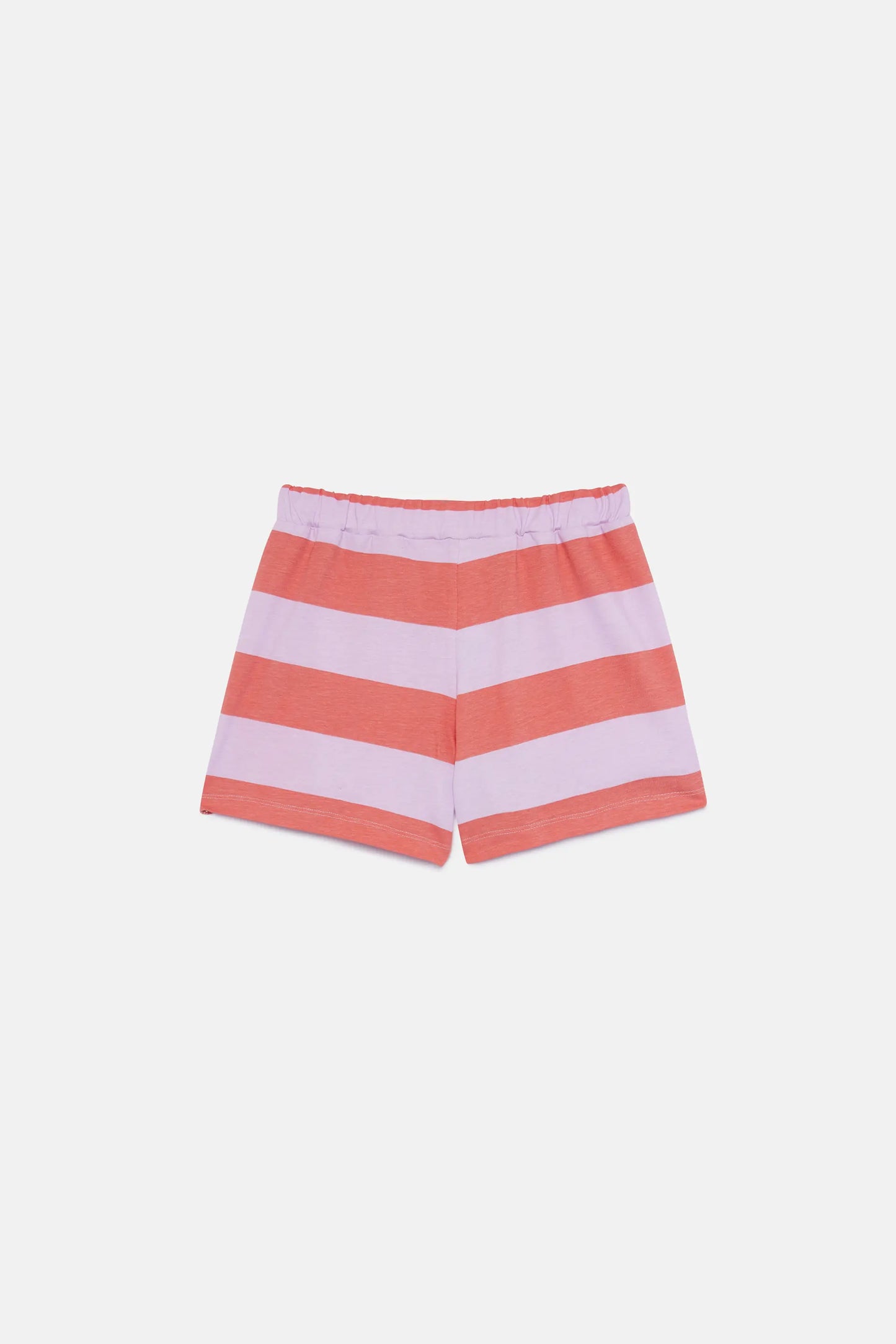 Shorts unisex a righe corallo e lilla