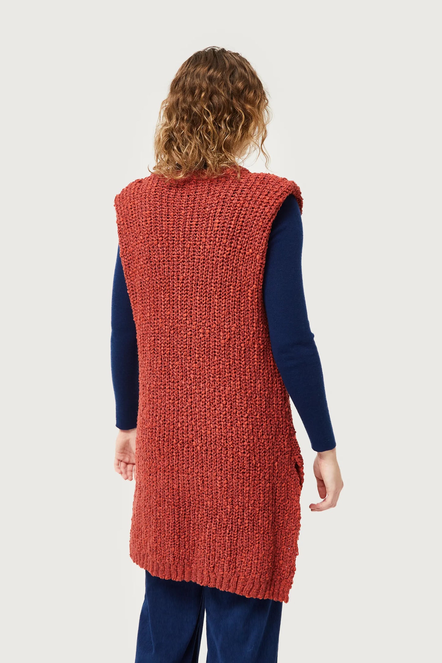 Chaleco de punto grueso marrón