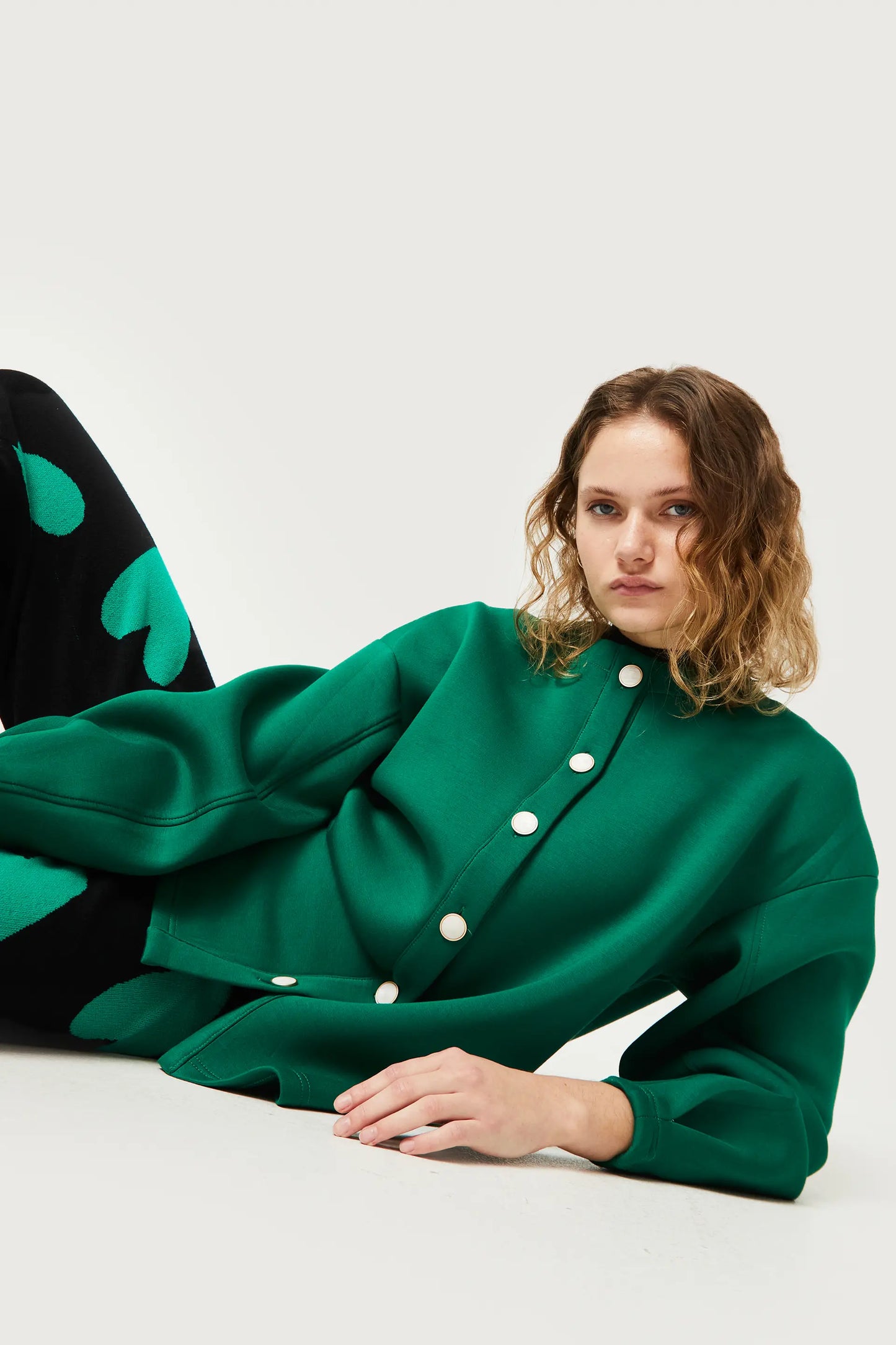 Green neoprene jacket