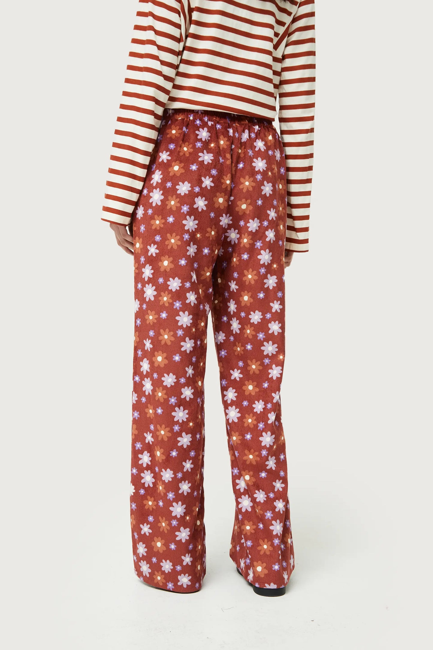 Pantalón de pana estampado floral Montana