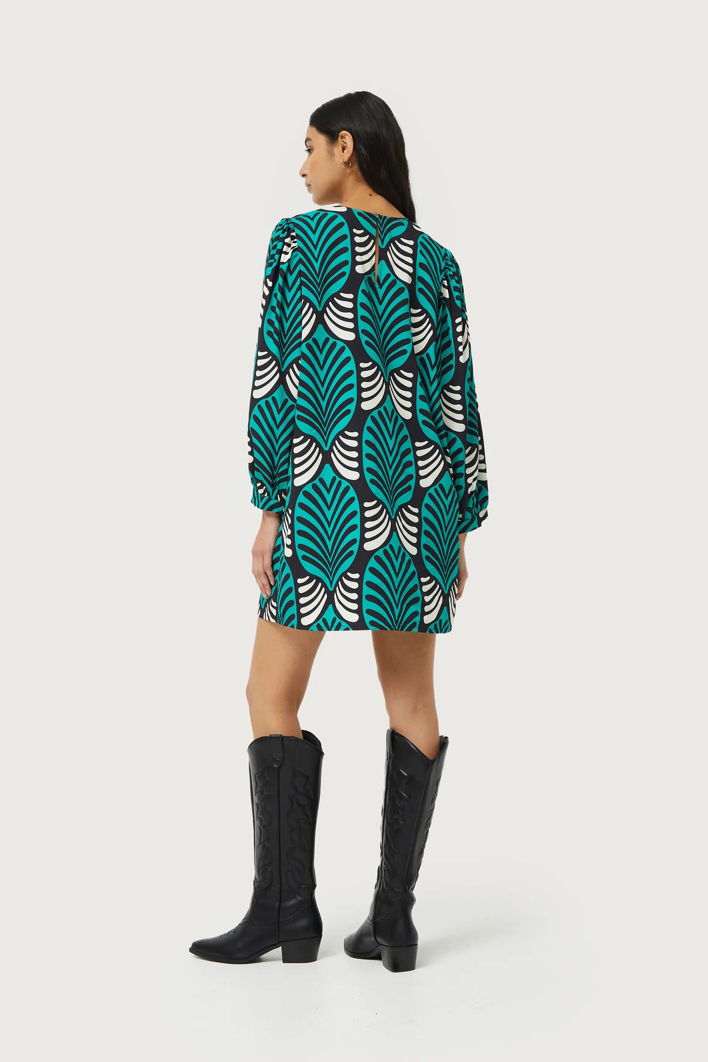 Abito corto con grande stampa Brigitte