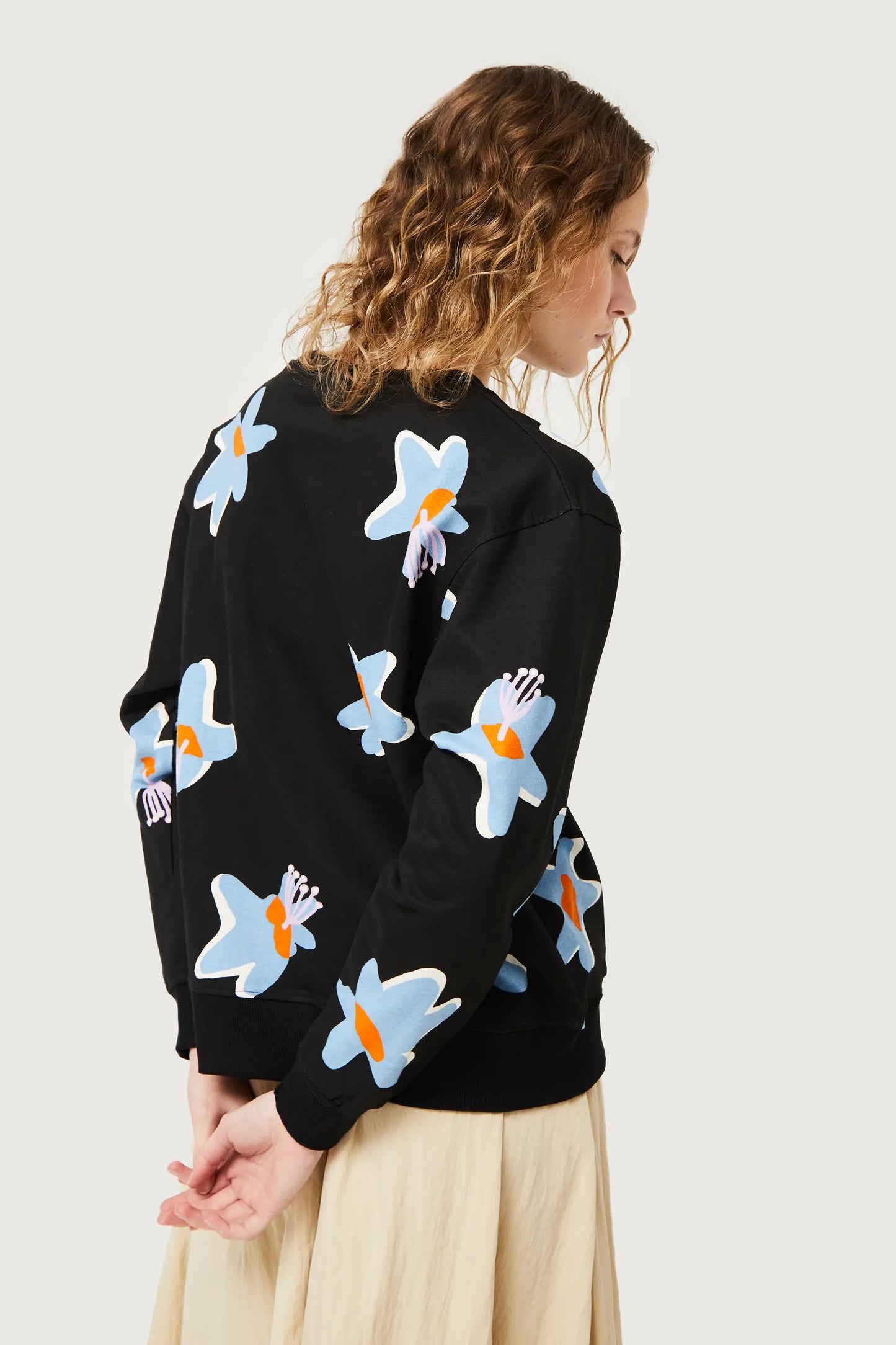 Black Calatea floral print sweatshirt