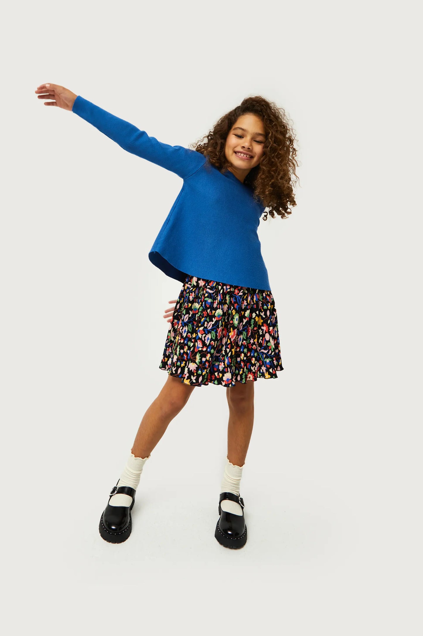 Jersey de niña evasé azul