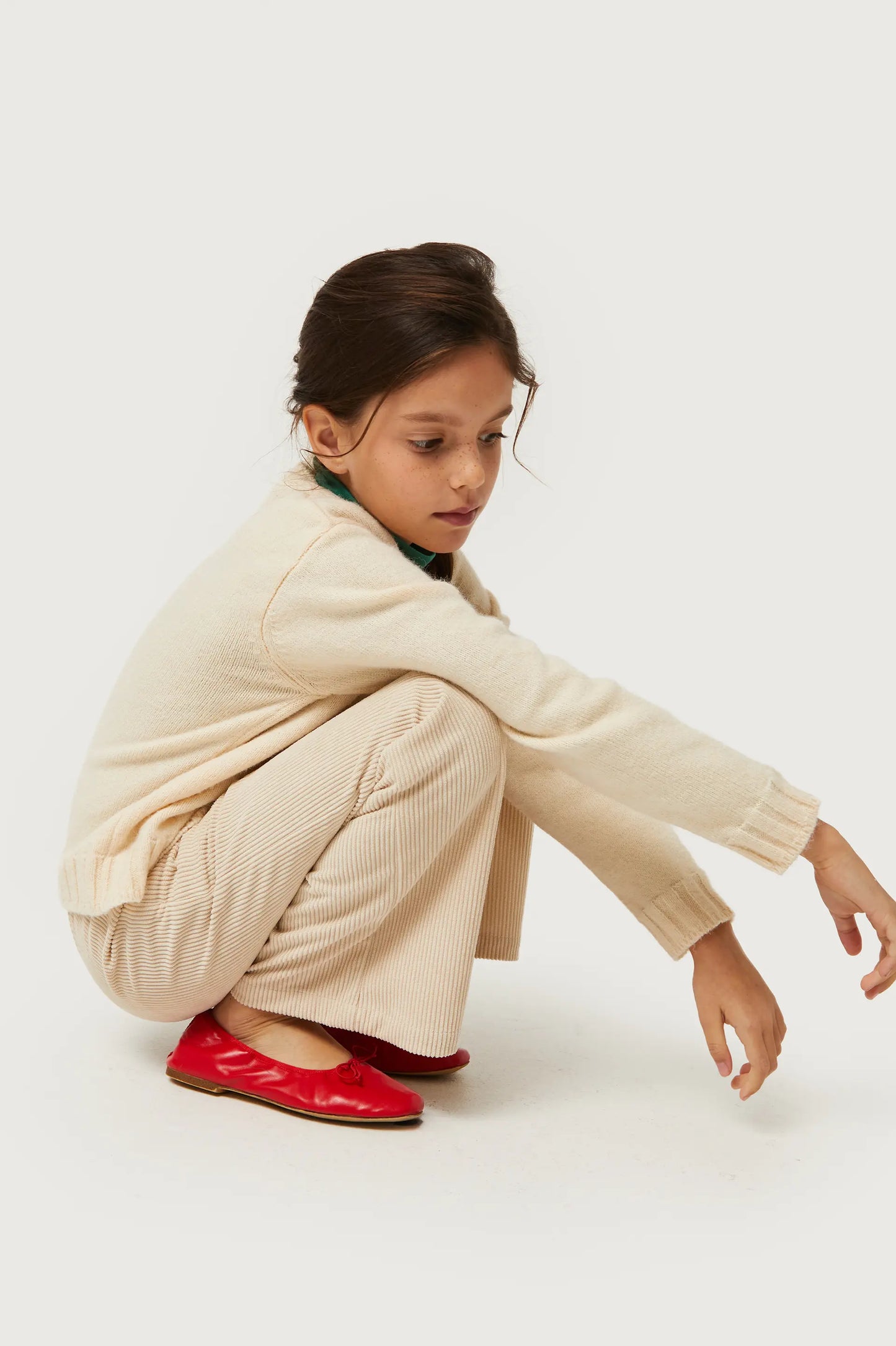 Pantalón de niña de pana blanco