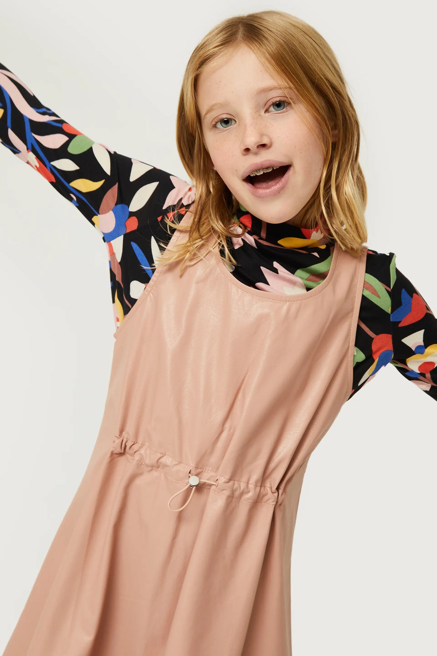 Pink Faux Fur Girl Dress