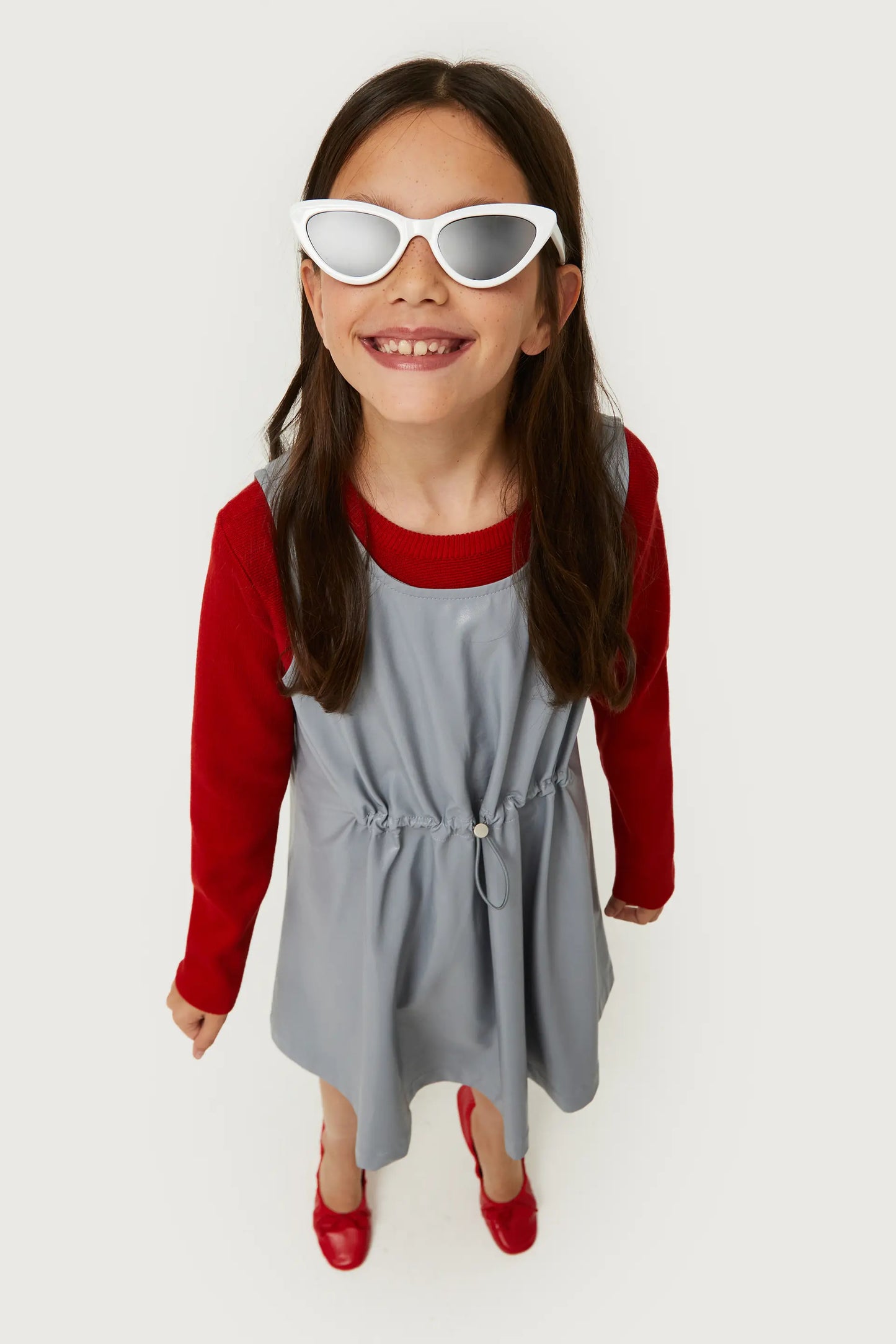 Gray Faux Fur Girl's Dress