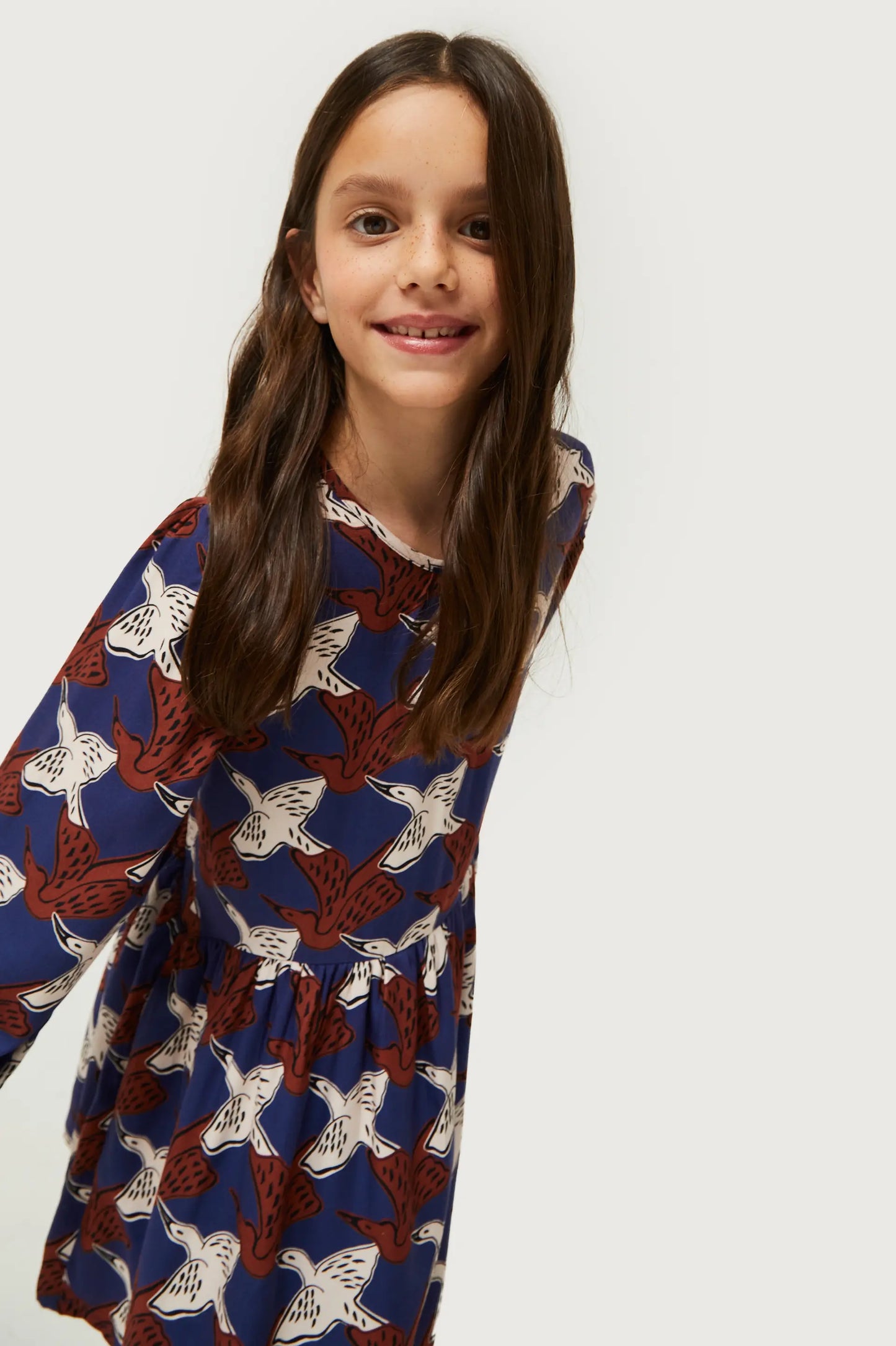 Vestido corto de niña estampado de animales Garza