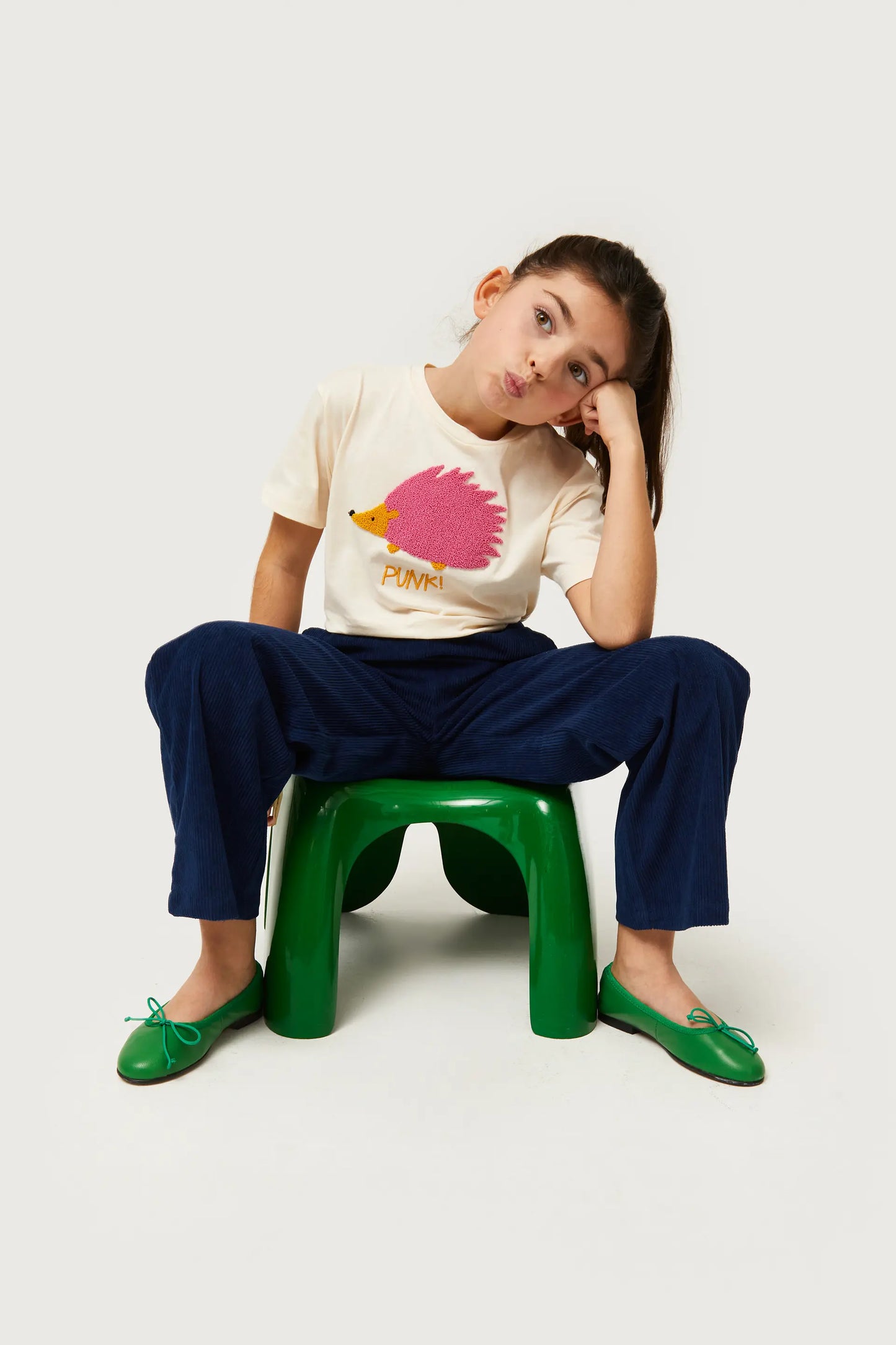 Camiseta de niña con print de erizo