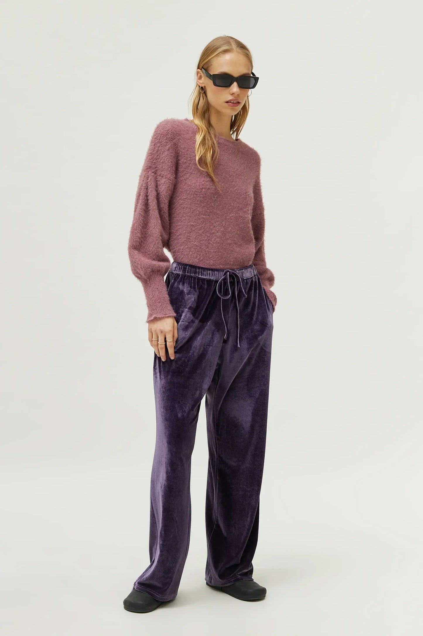 Pantalón de terciopelo morado