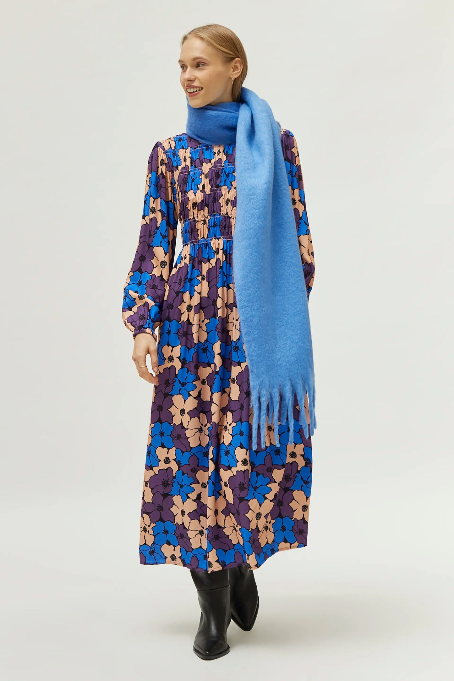 Camille floral print long dress