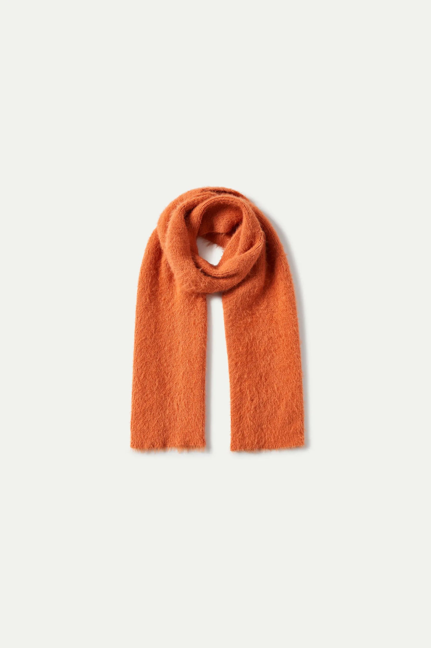 Orange textured knitted girl's scarf