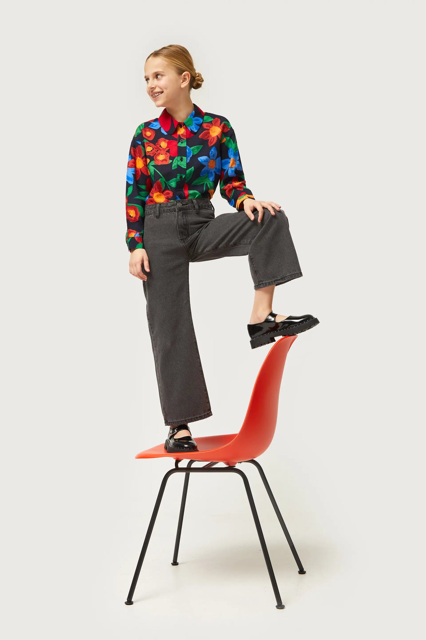 Jeans de niña rectos negros