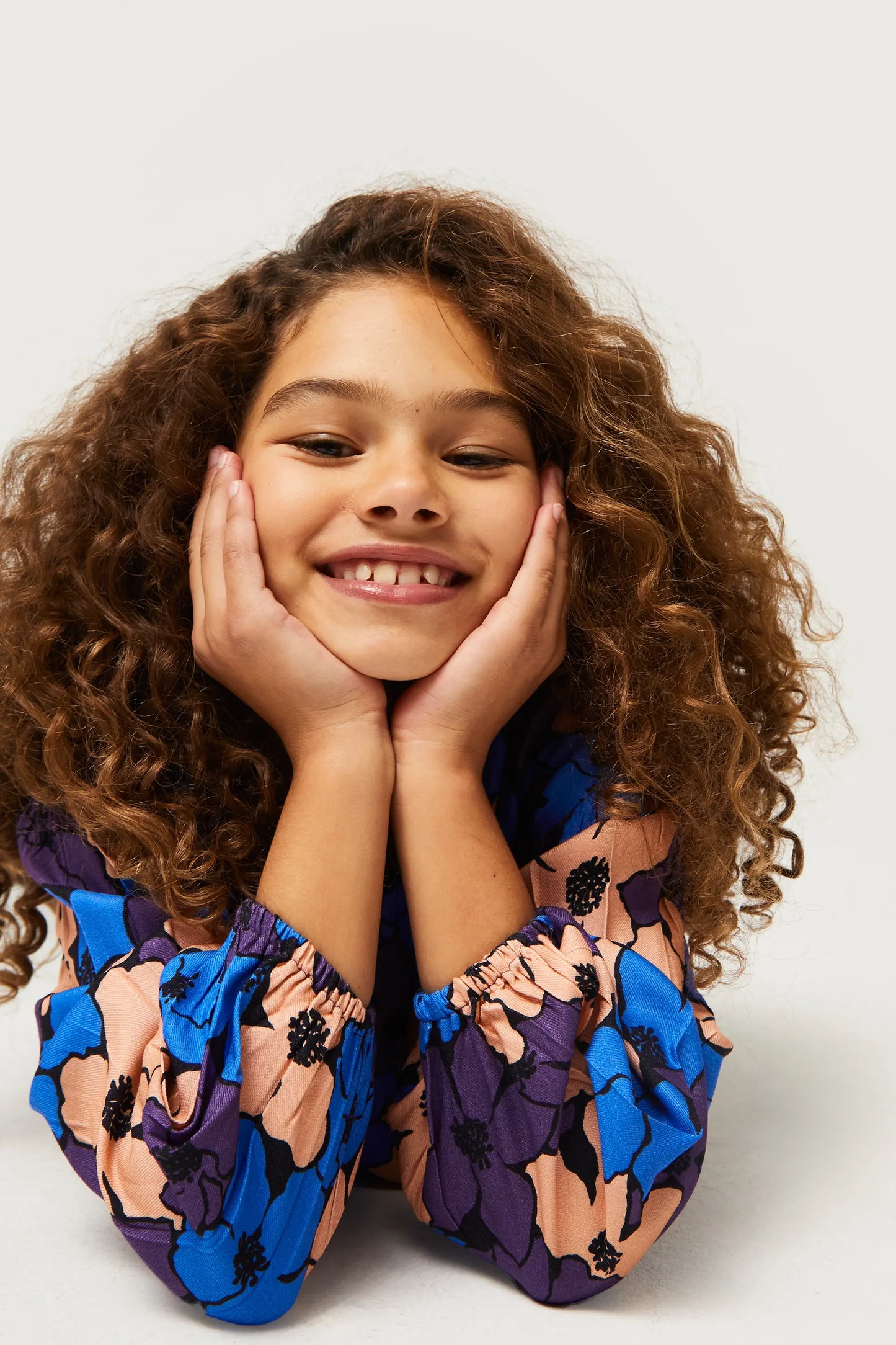 Camille floral print girl's top