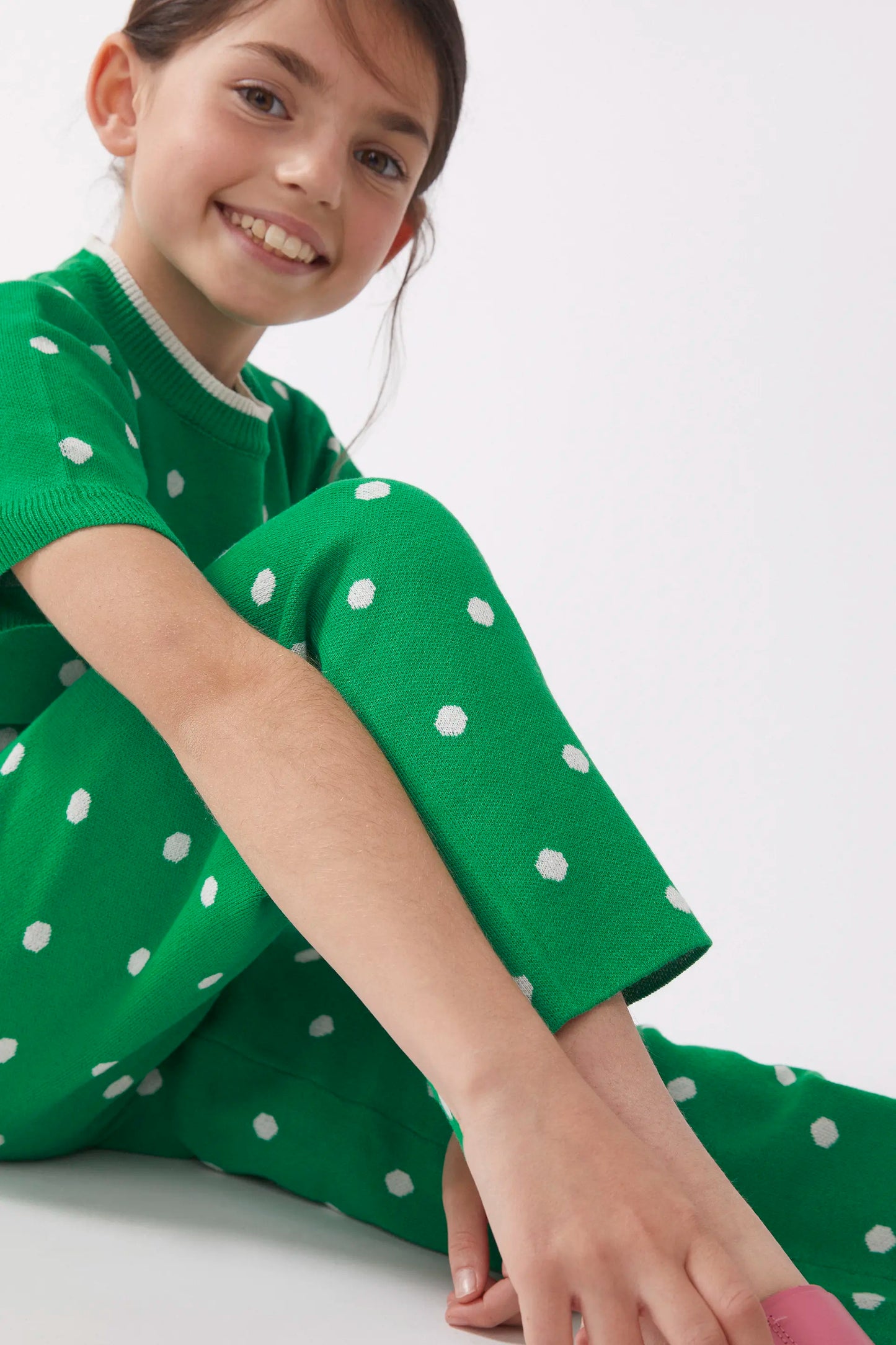 Pantalón unisex lunares verde