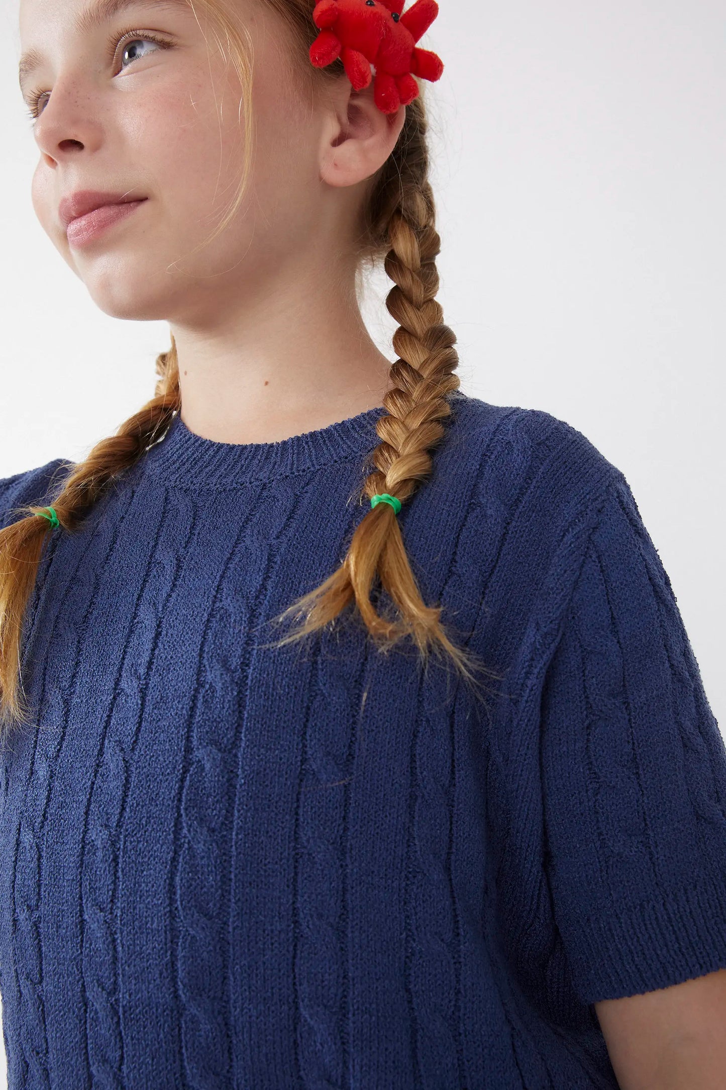 Jersey de niña manga corta azul