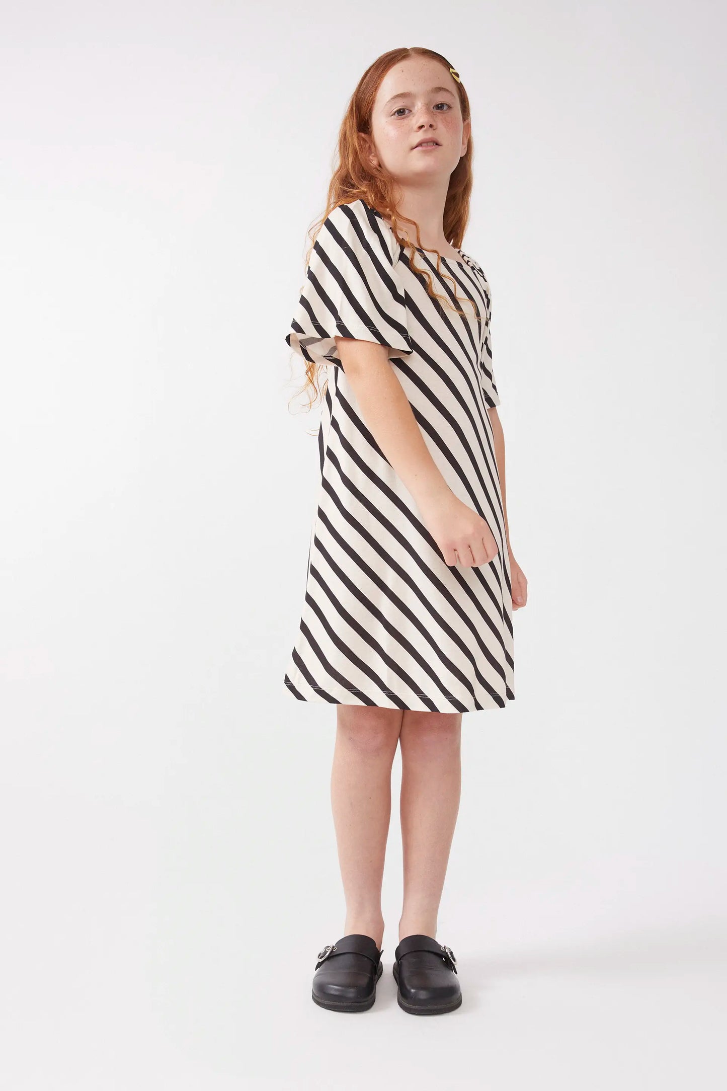 Vestido corto de niña rayas Piano
