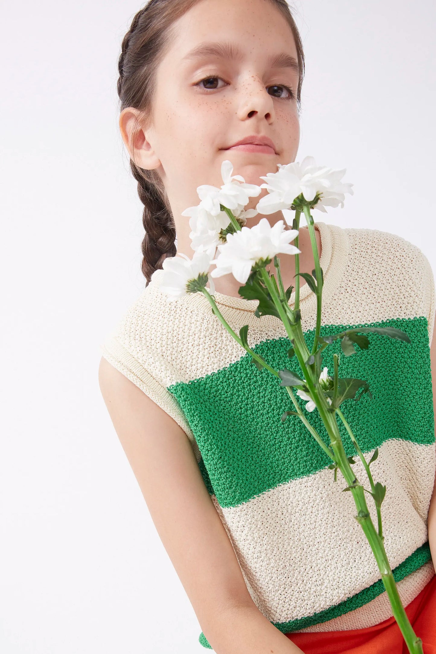 Top unisex punto rayas verde