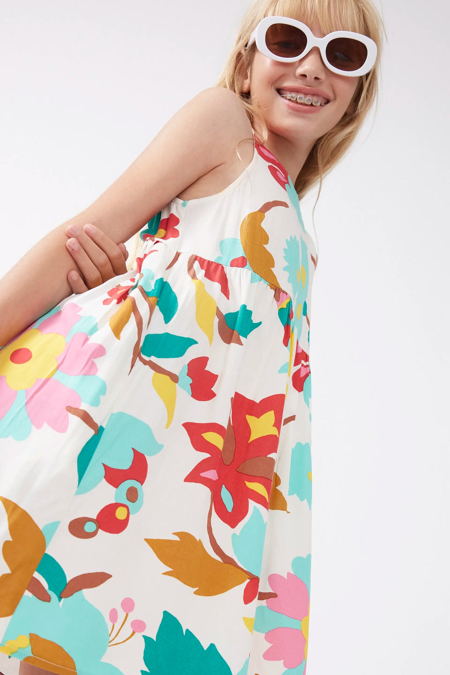 Vestido corto de niña estampado Nenufar