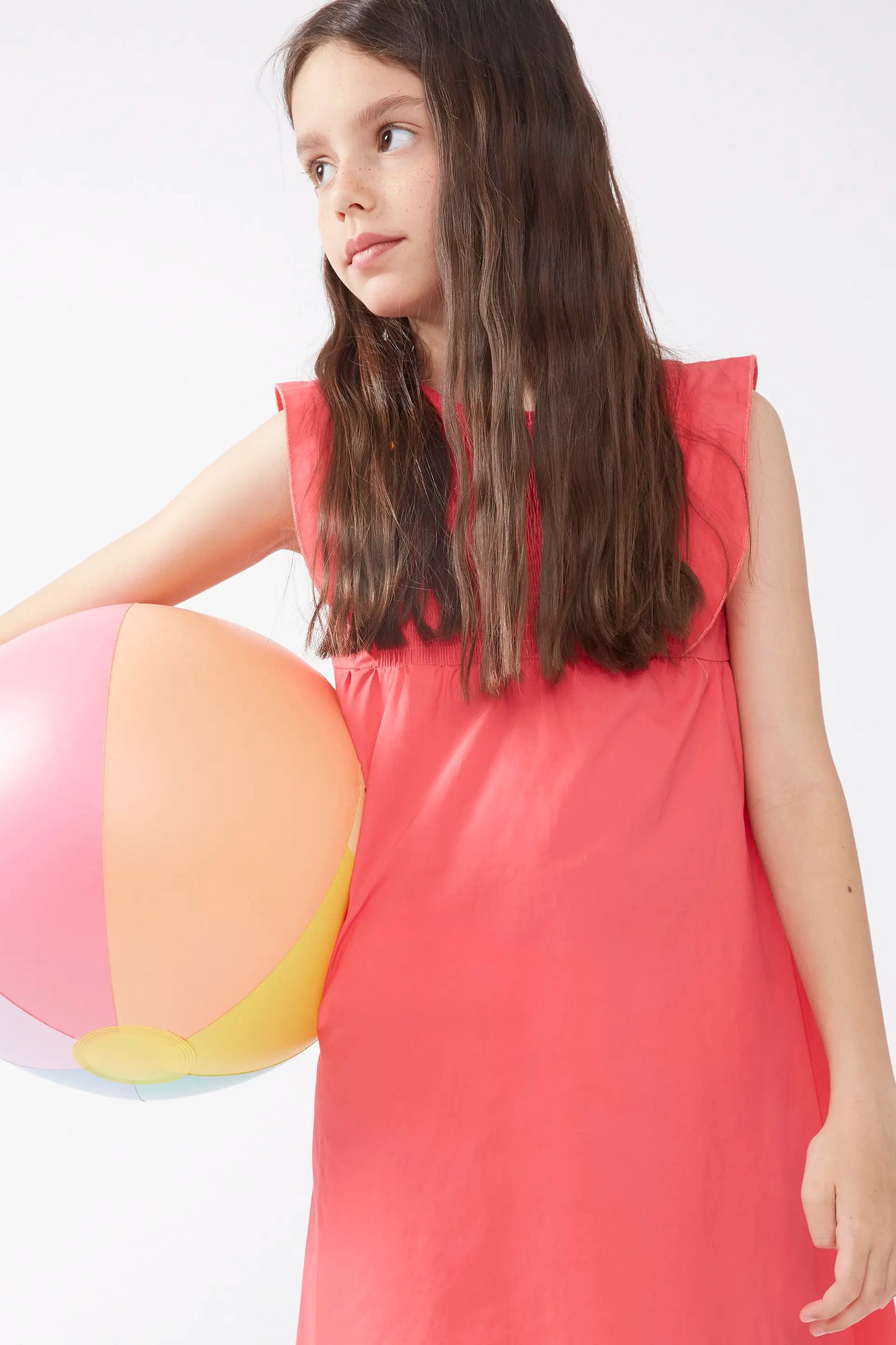 Vestido corto de niña fucsia
