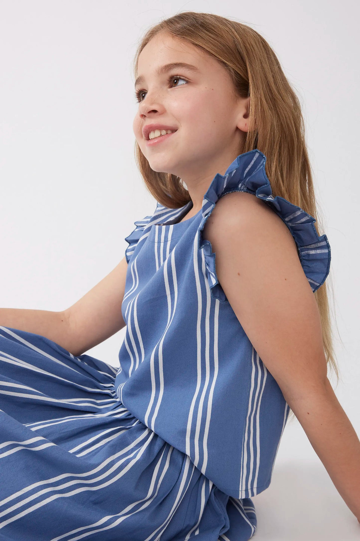 Top de niña rayas azul