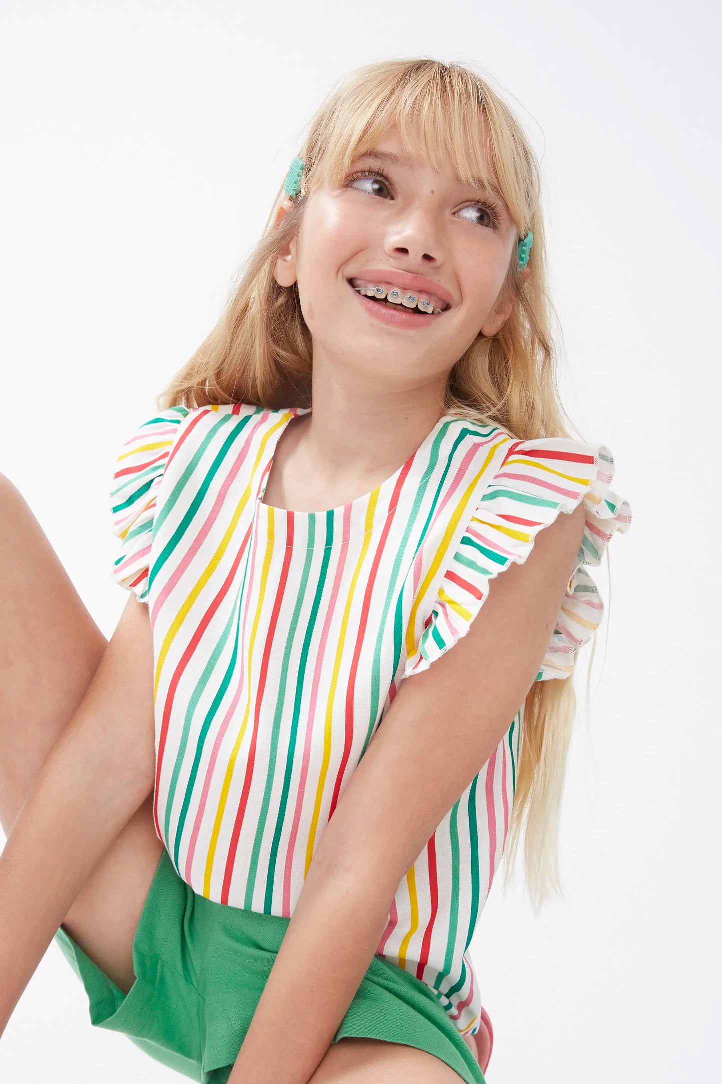 Top de niña rayas multicolor