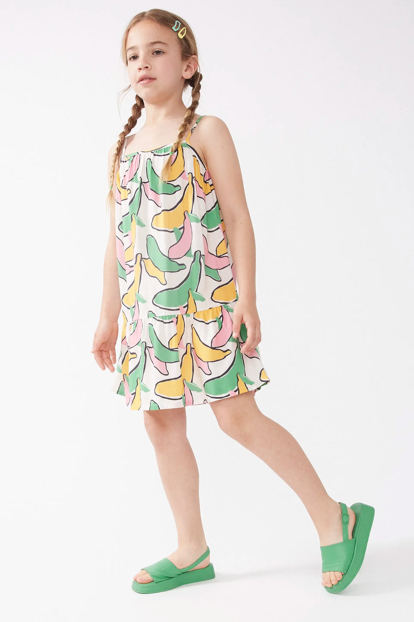 Vestido corto de niña estampado Banana
