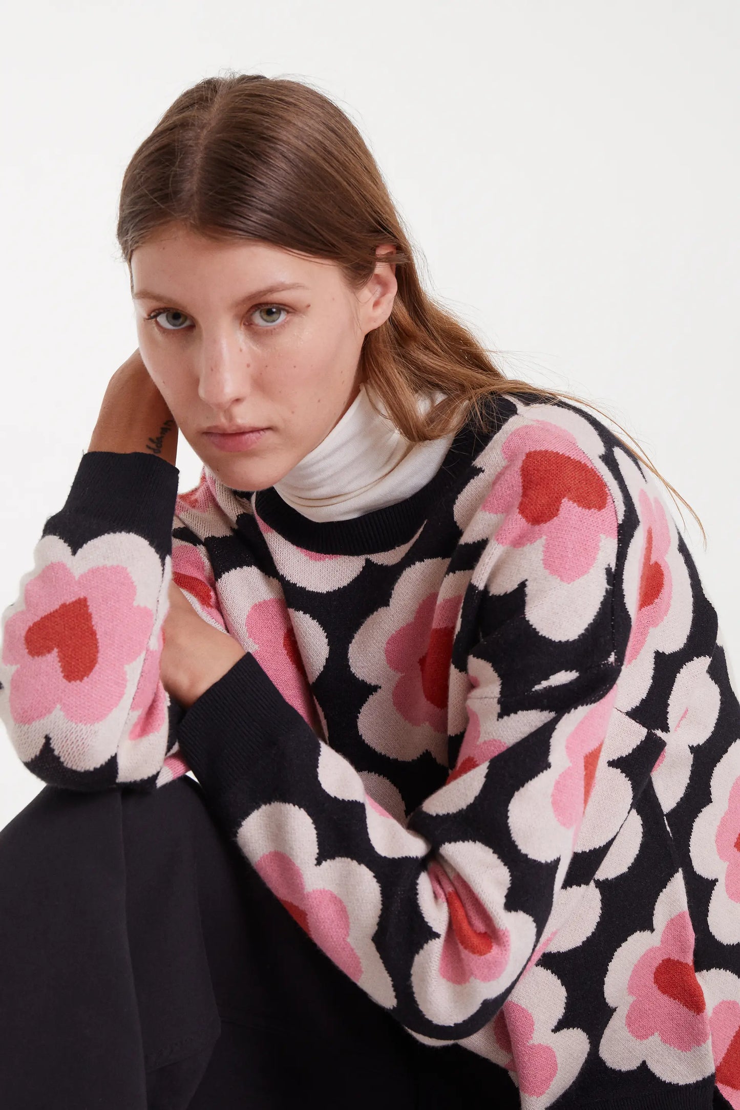 Maglione in maglia jacquard con stampa SweetHeart