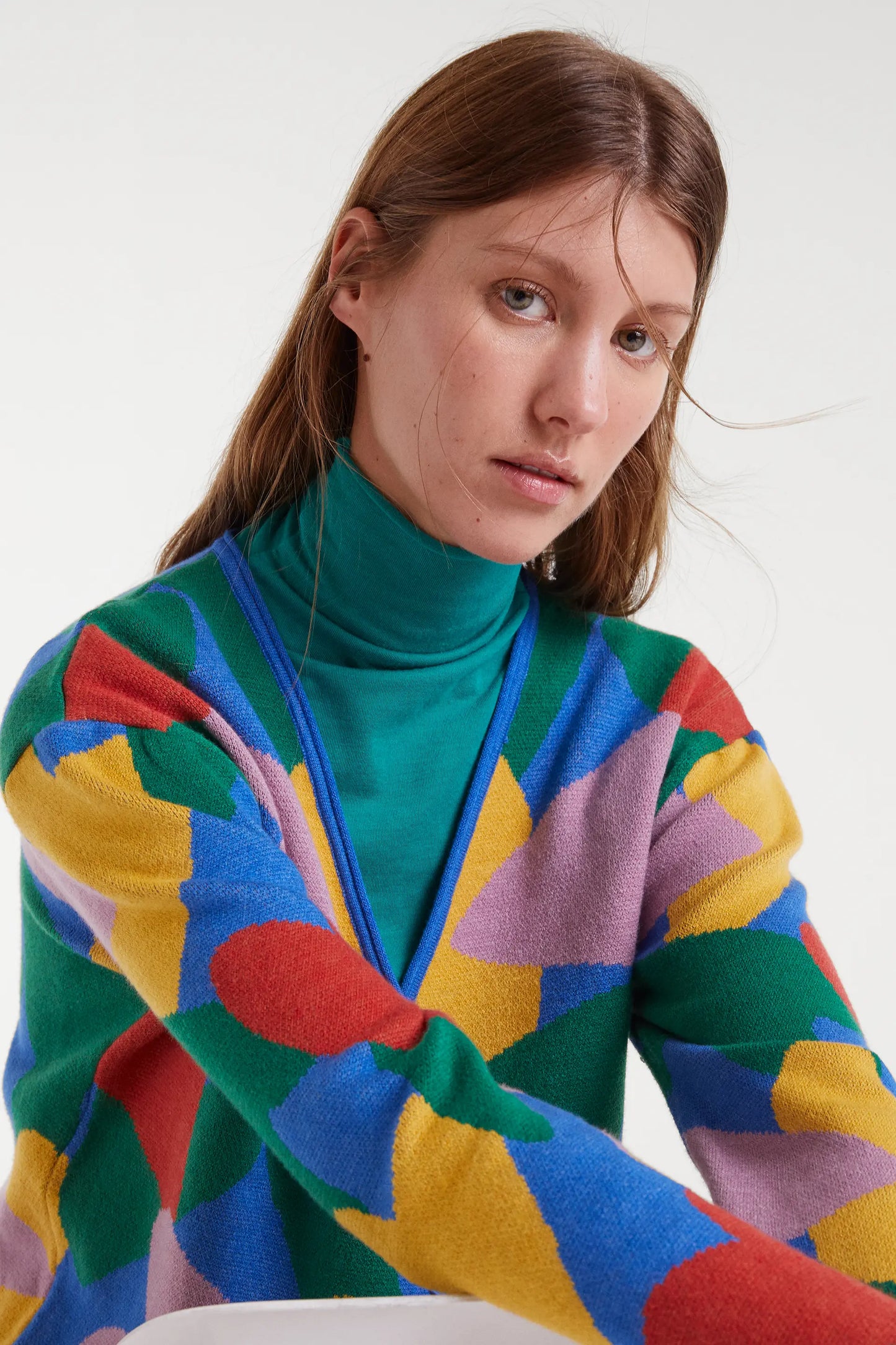 Jacquard cardigan with cupid print