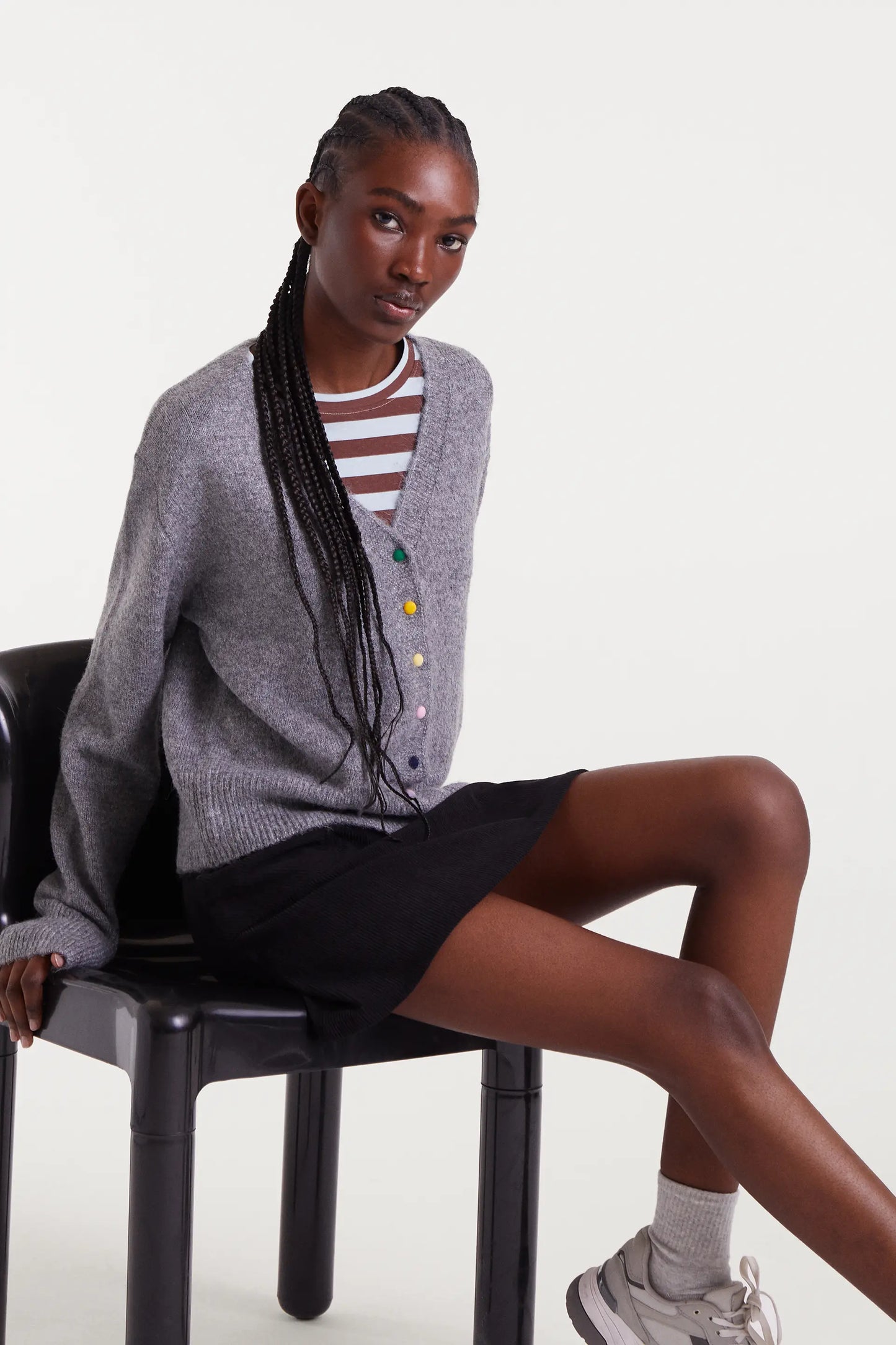 Cárdigan de punto gris