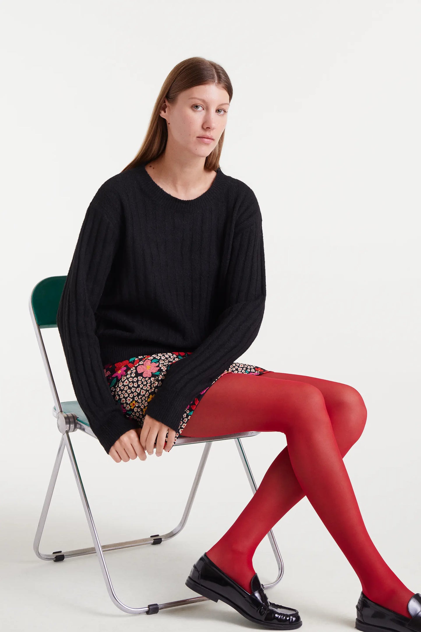 Black striped knit sweater