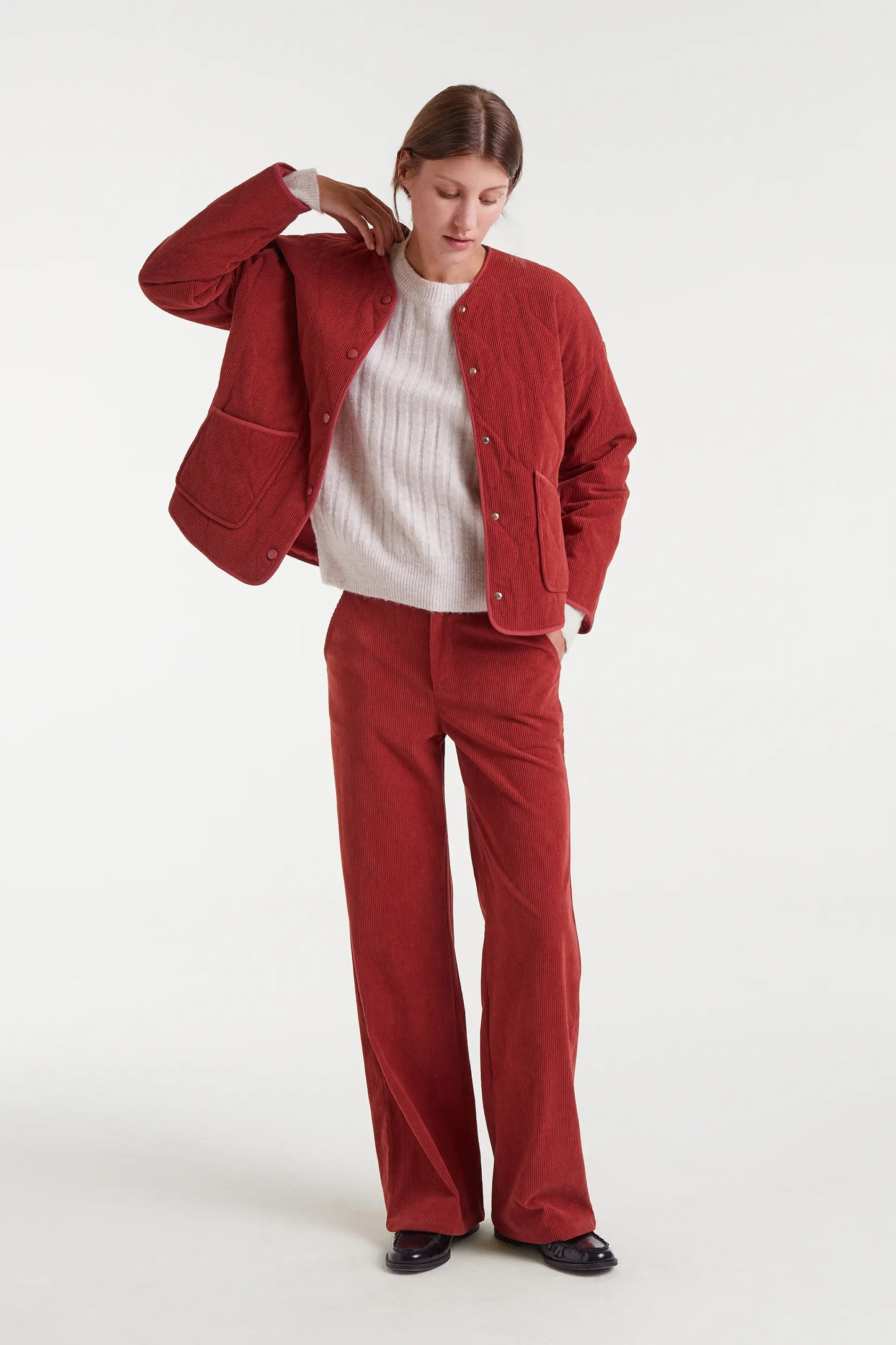 White striped knitted sweater