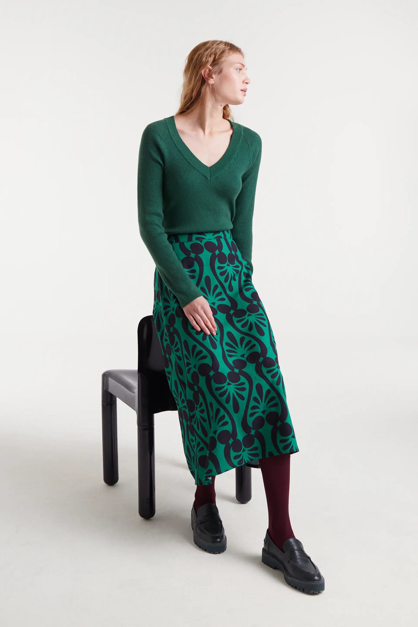 Top punto canalé verde