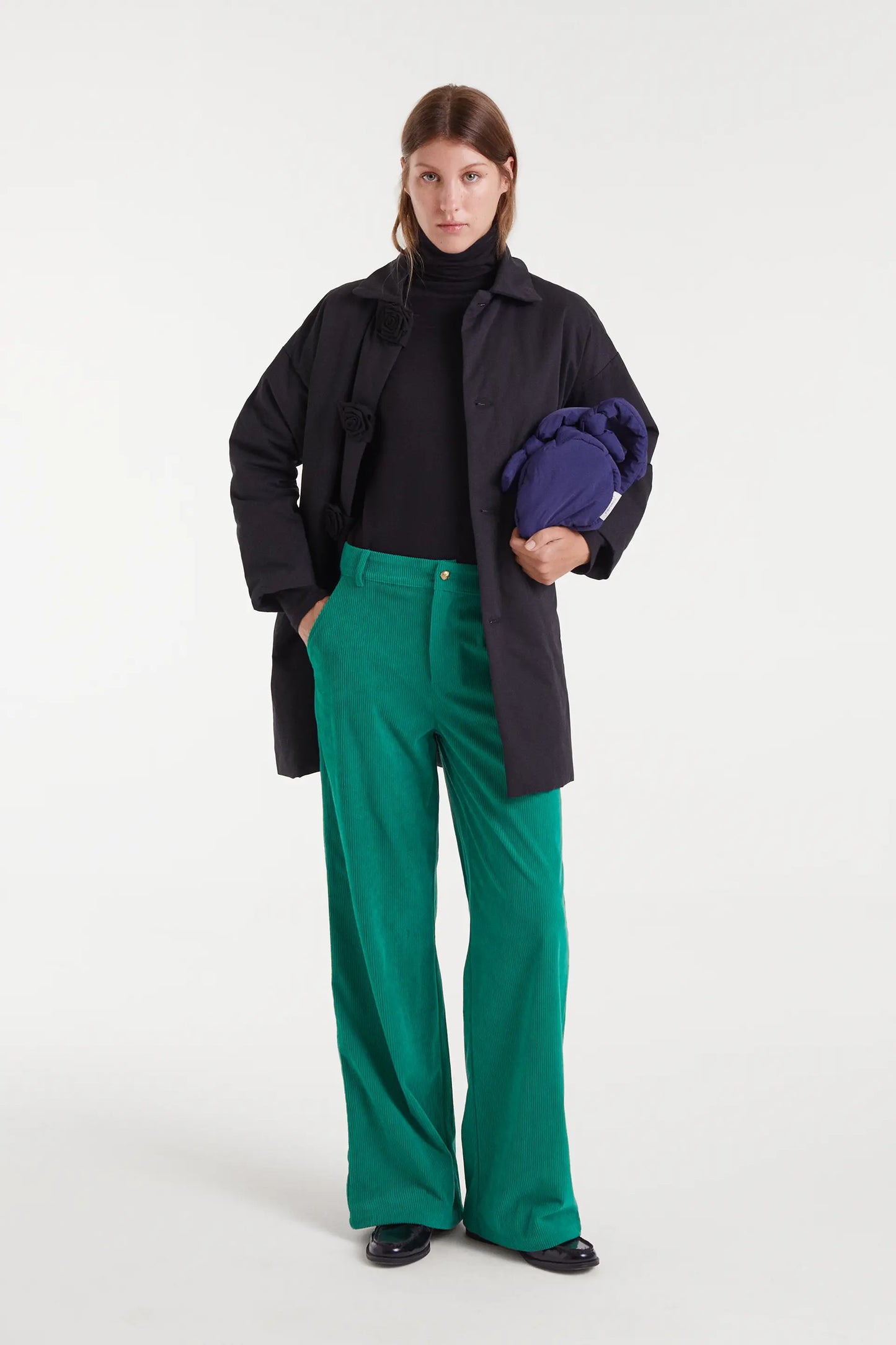 Green corduroy pants