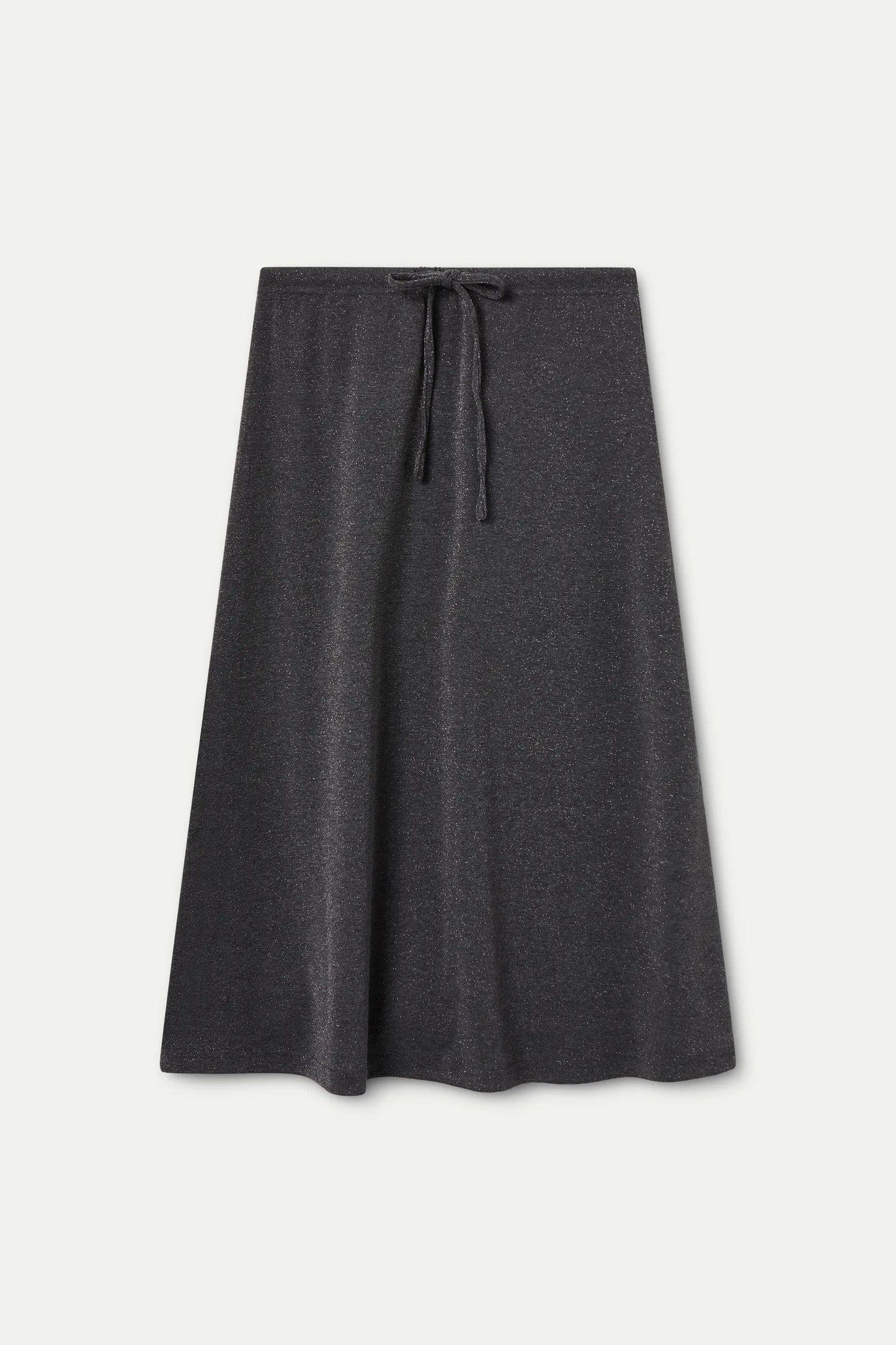 Falda midi con lazada negra